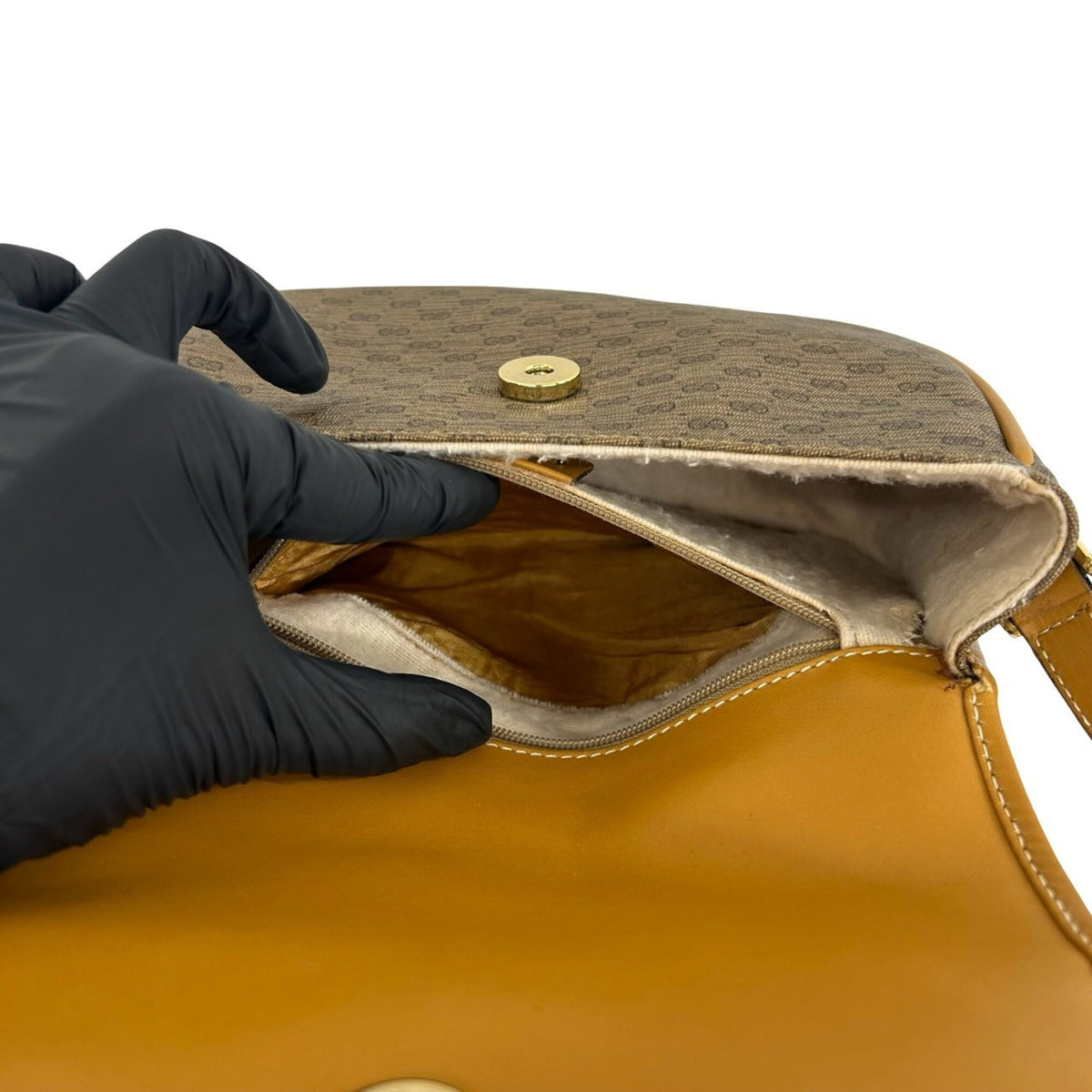Gucci Brown Leather Pvc Pochette Shoulder Bag (Pre-Owned)