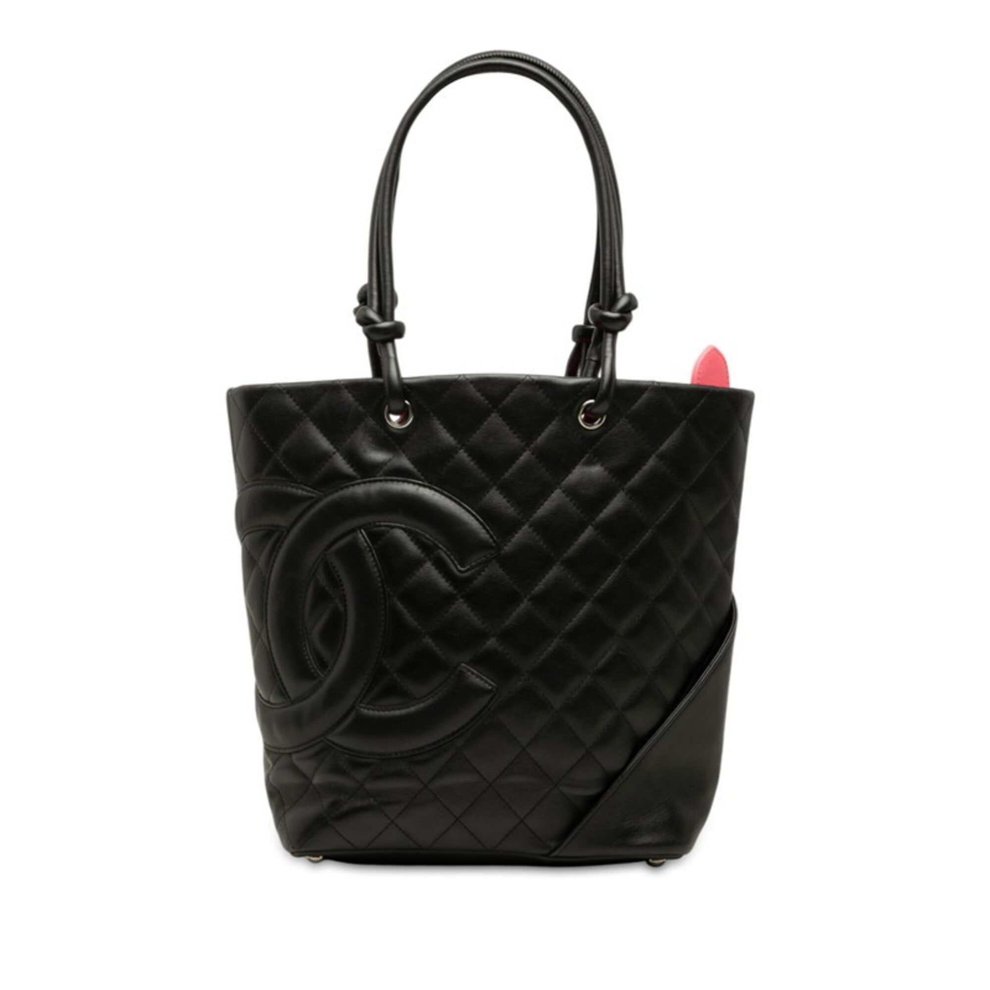 Chanel Black Leather Handbag Tote Bag (Pre-Owned)