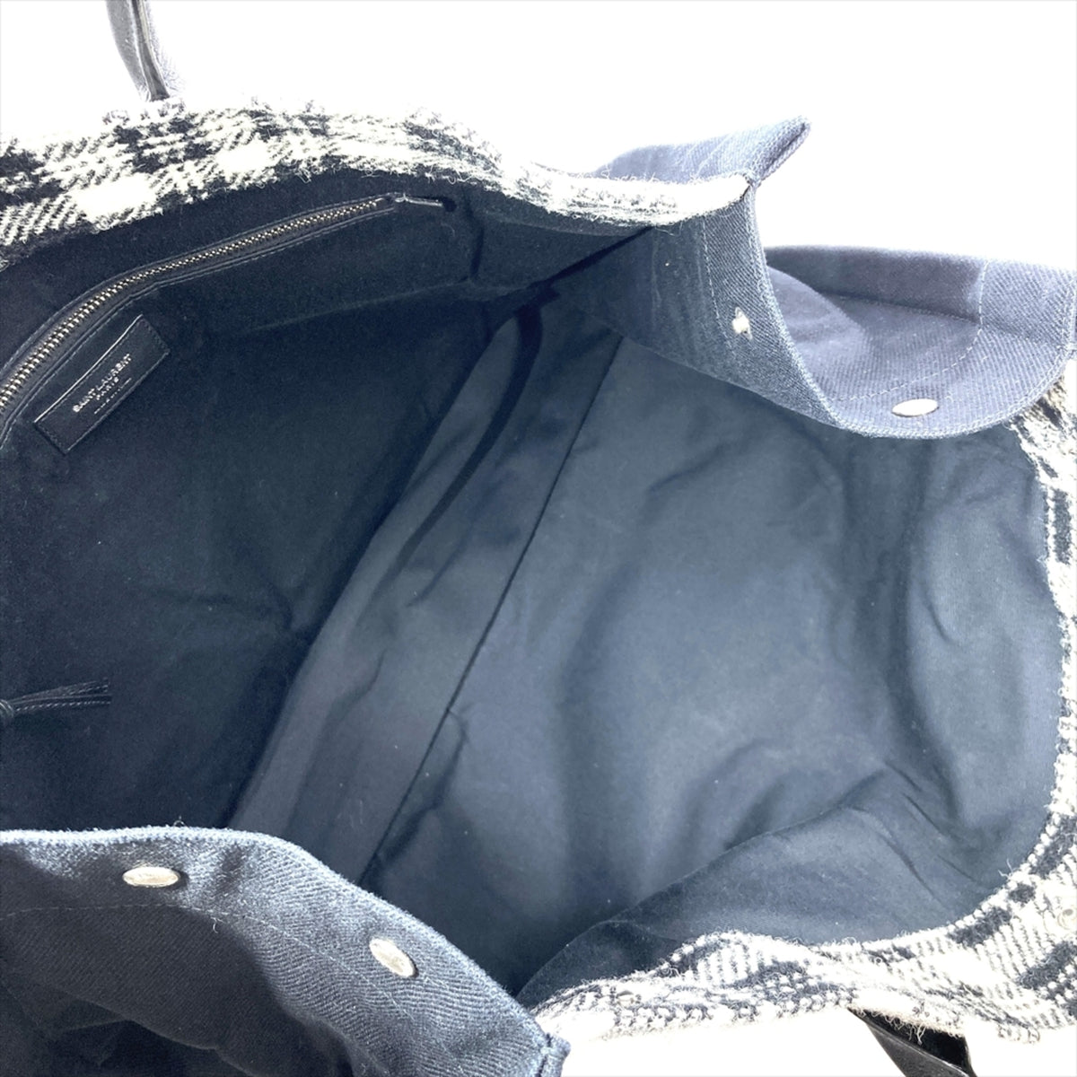 Saint Laurent Silver Cotton Leather Tote Bag (Pre-Owned)