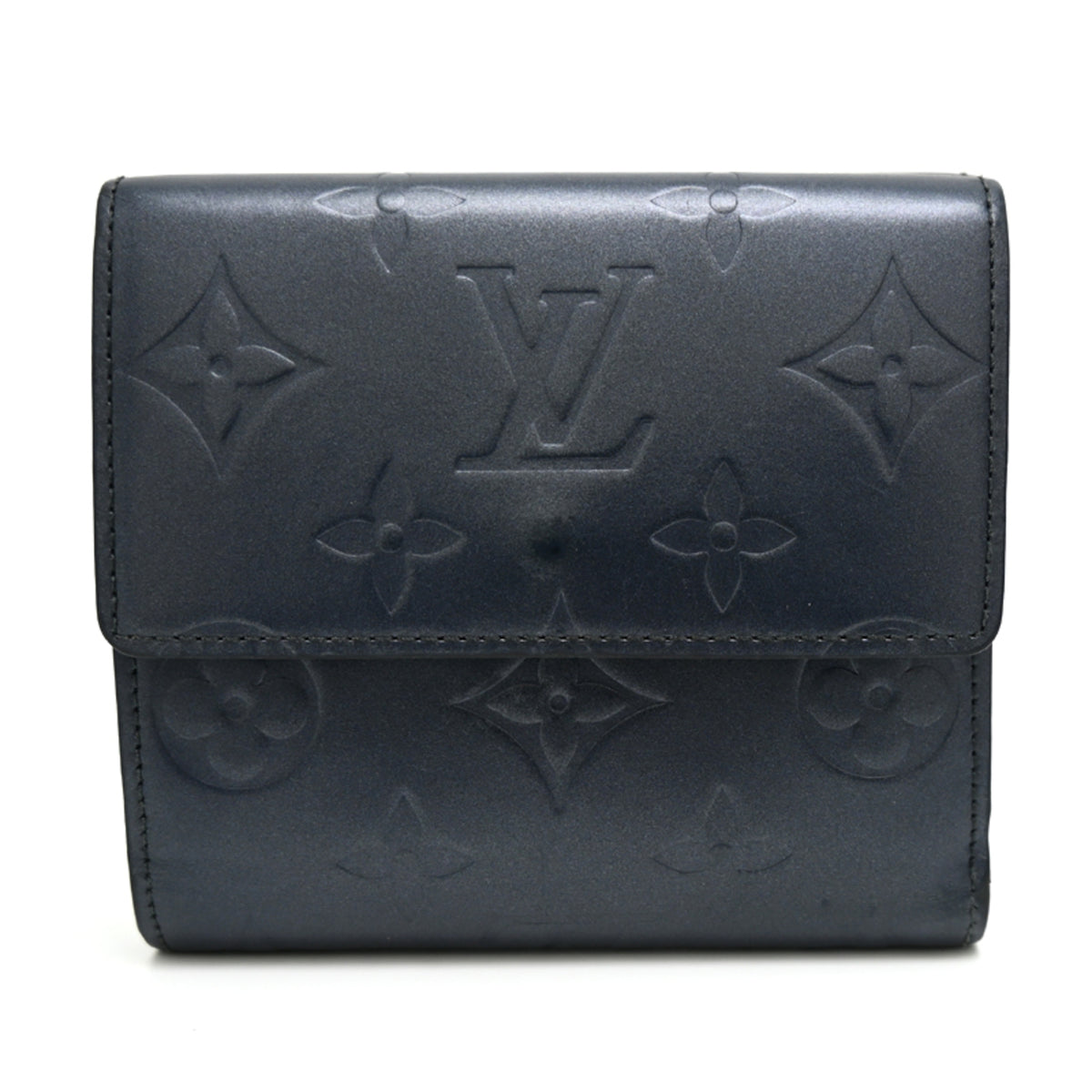 Louis Vuitton Blue Monogram Mat Wallet (Bi-Fold) (Pre-Owned)