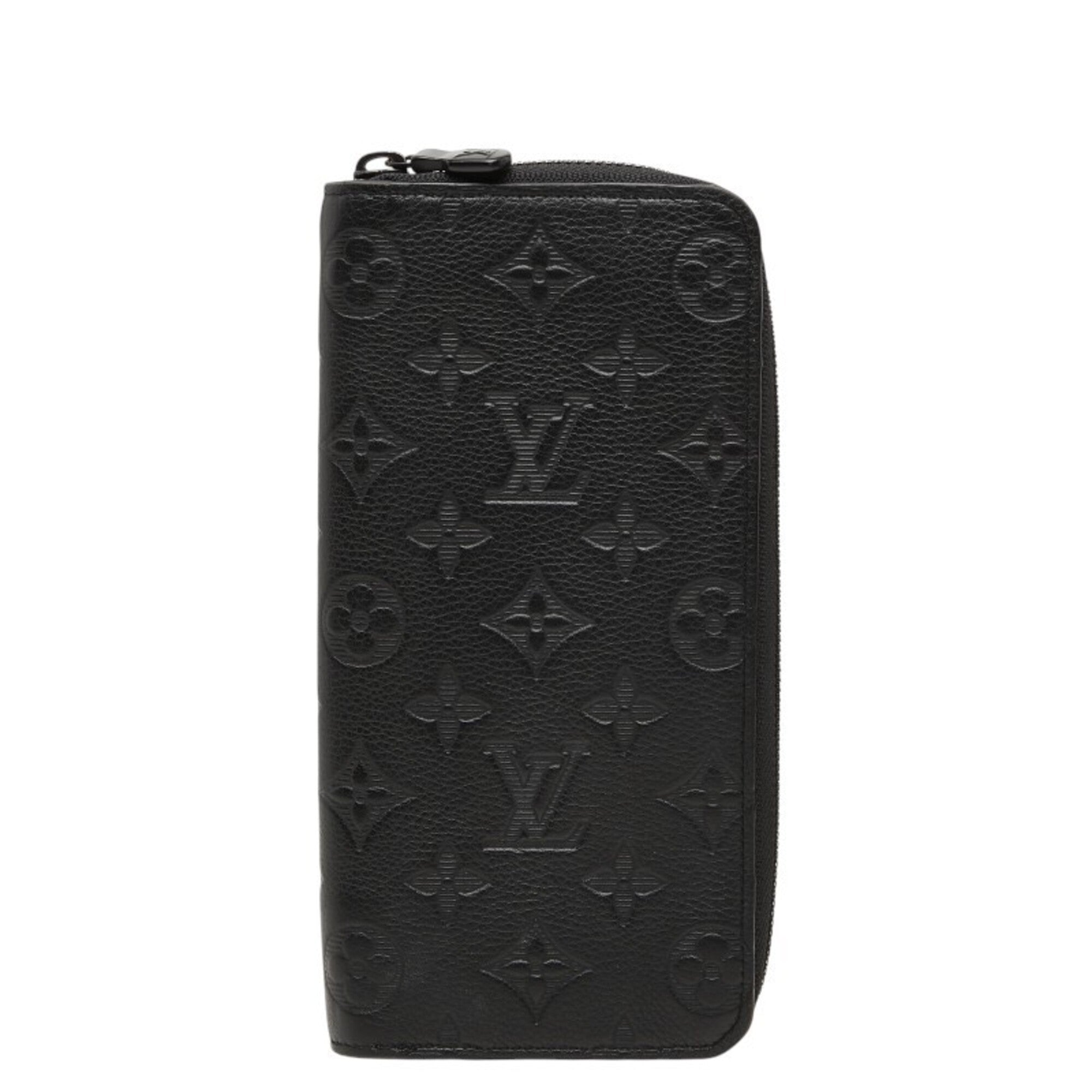 Louis Vuitton Black Leather Long Wallet (Bi-Fold) (Pre-Owned)