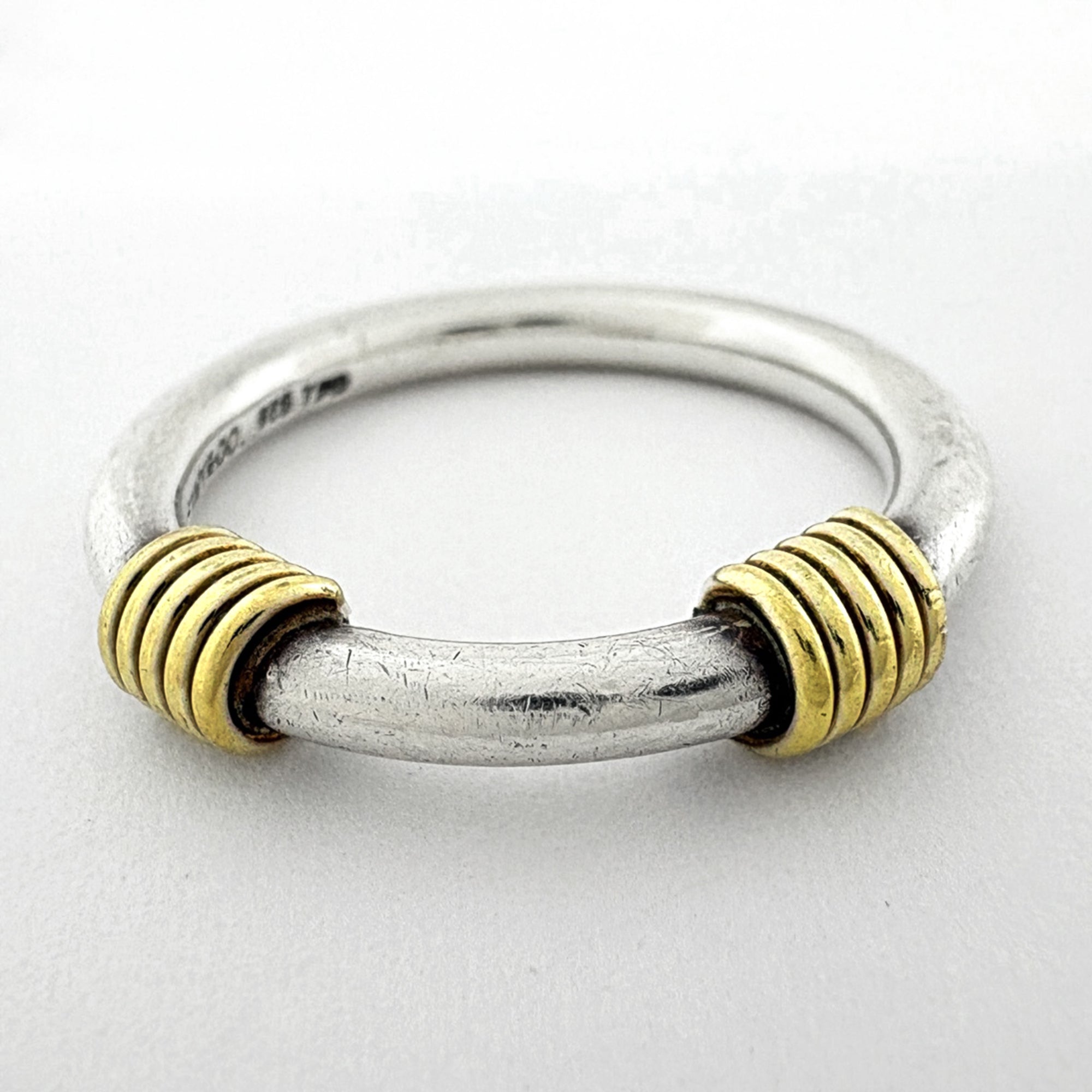Tiffany Gold Silver Gold (18K) Silver 925 Band Ring (Pre-Owned)