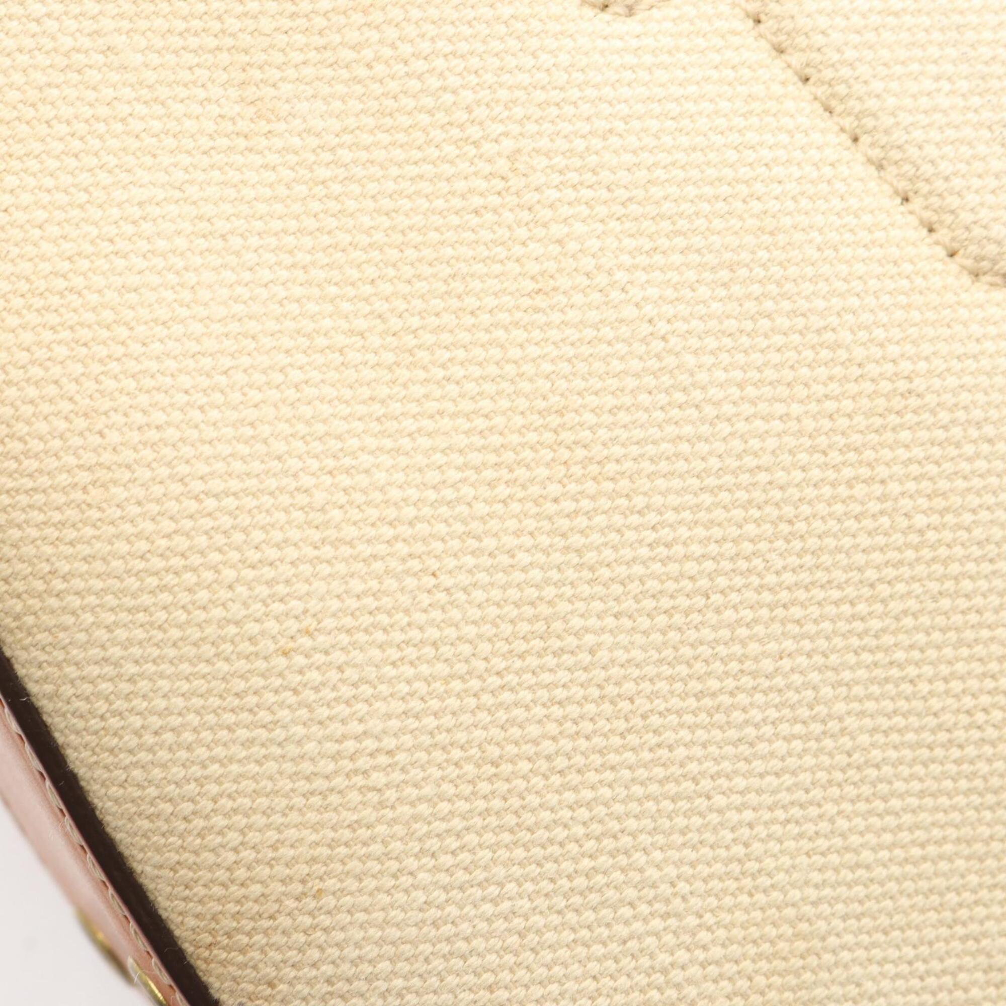 Christian Dior Brown Ivory Canvas Leather Handbag Shoulder Bag (Pre-Owned)