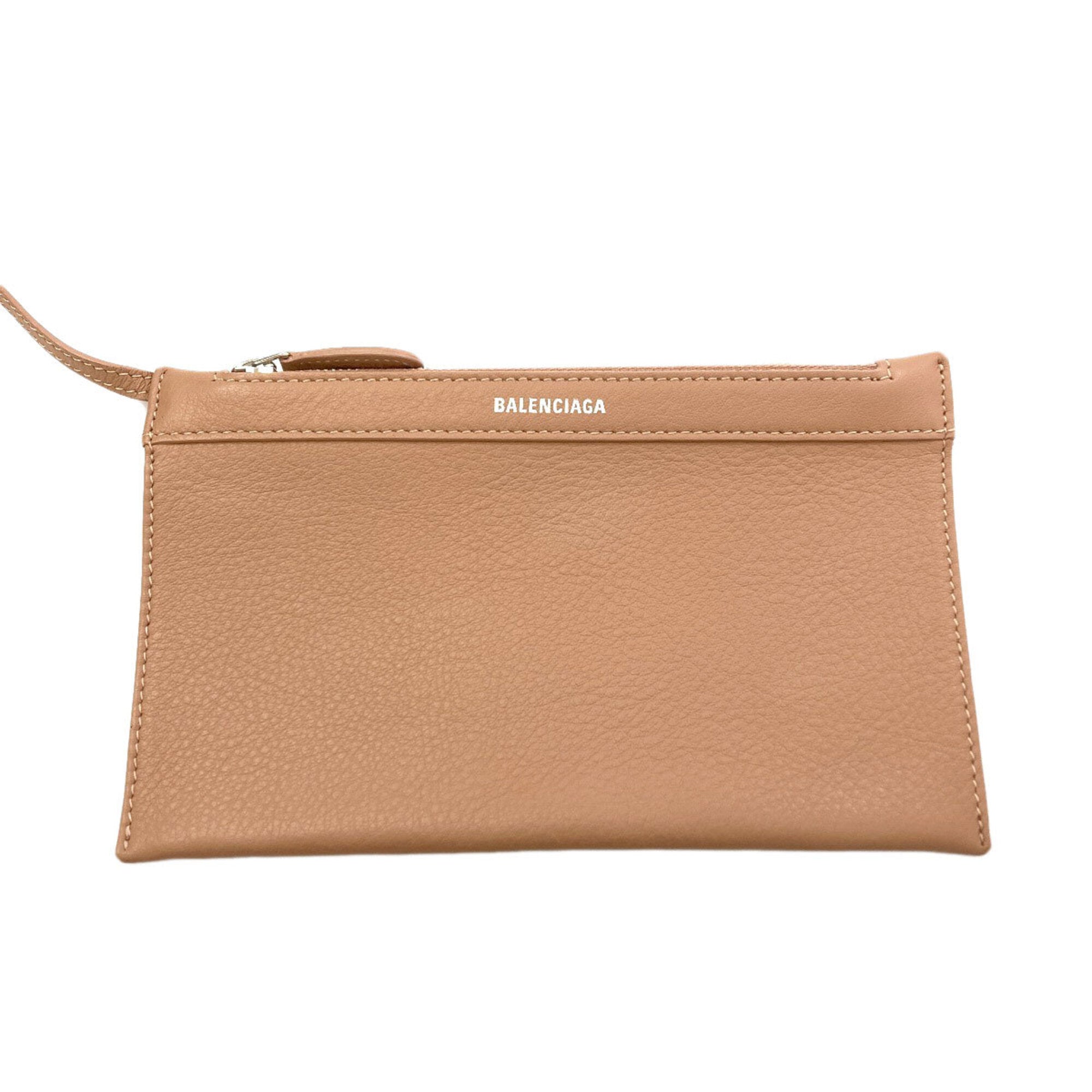 Balenciaga Brown Leather Handbag Pouch (Pre-Owned)