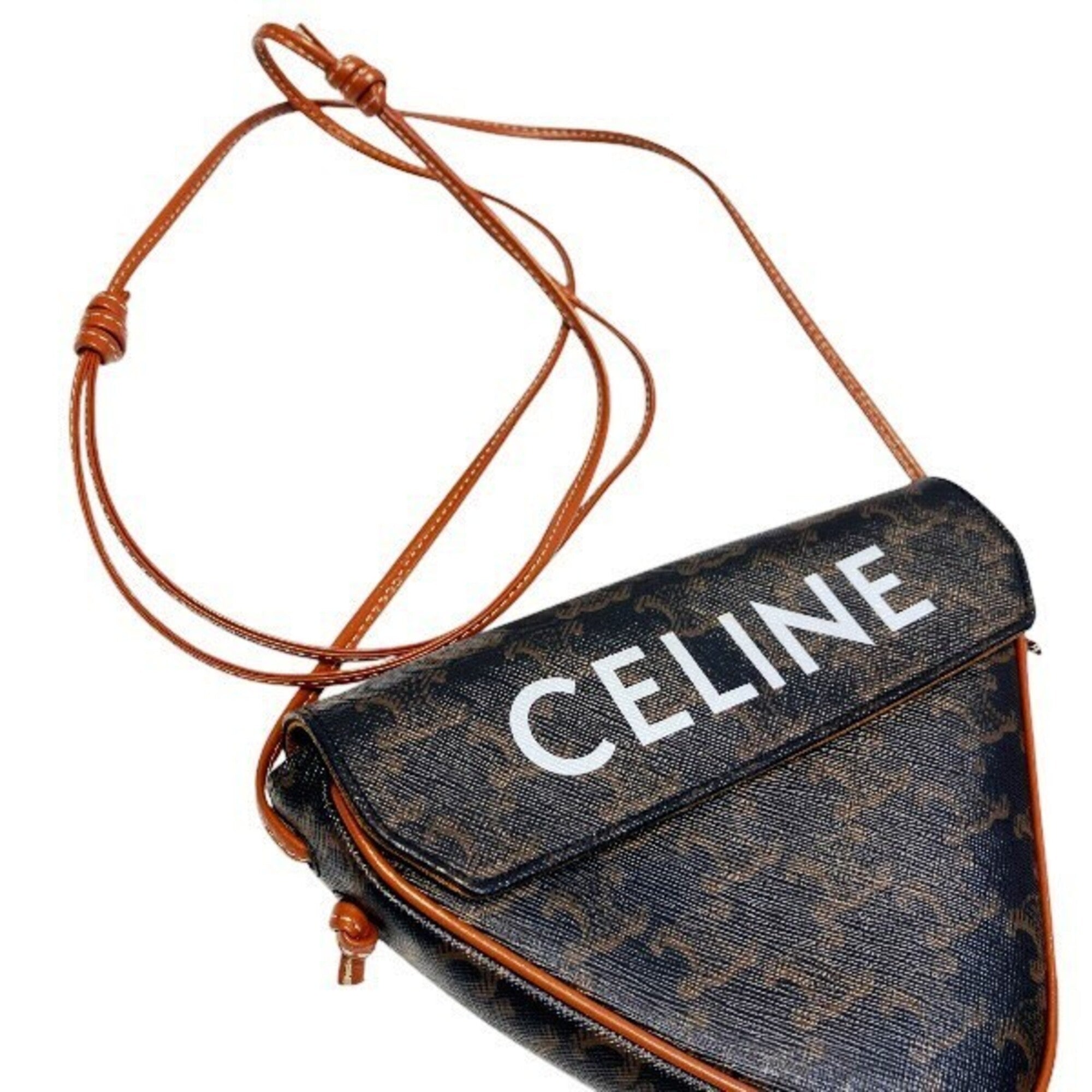 Celine Brown Leather Shoulder Bag (Pre-Owned)