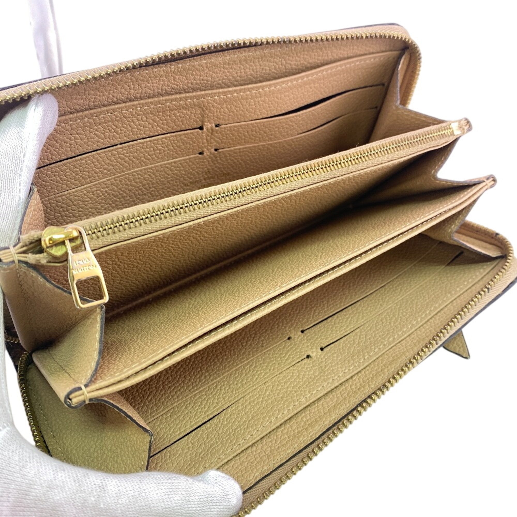 Louis Vuitton Monogram Empreinte Beige Beige Gold Monogram Empreinte Leather Long Wallet (Bi-Fold) (Pre-Owned)