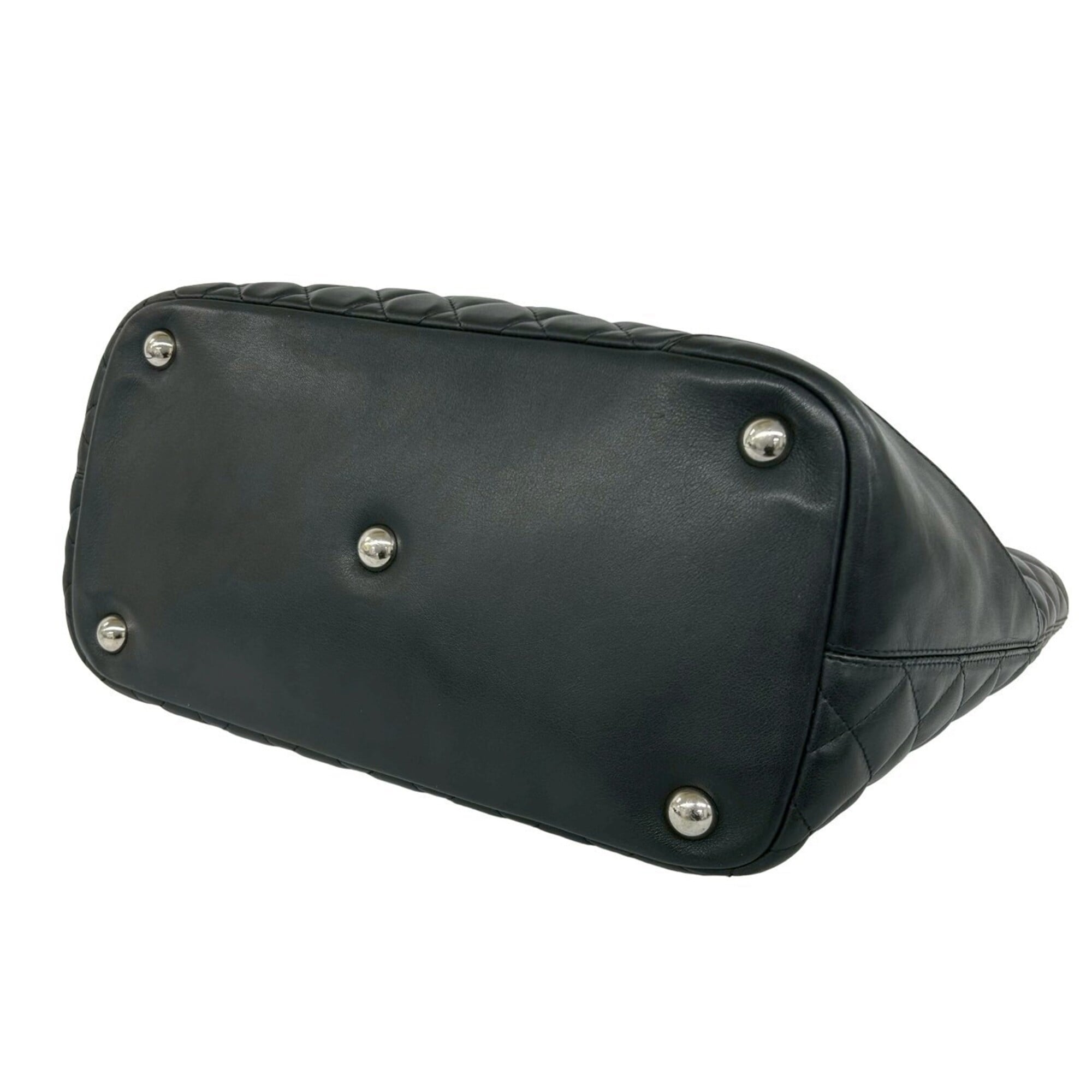 Chanel Black Leather Handbag Tote Bag (Pre-Owned)