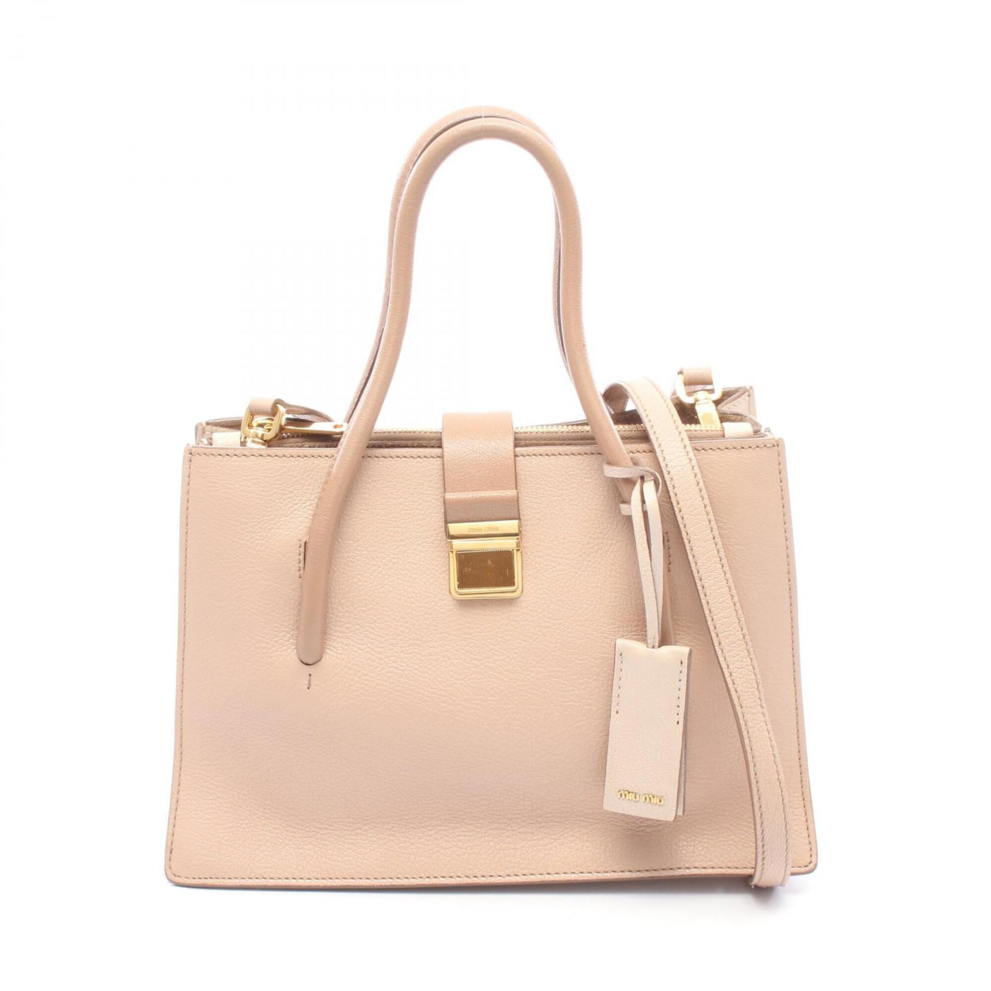 Miu Miu Beige Pink Leather Handbag (Pre-Owned)