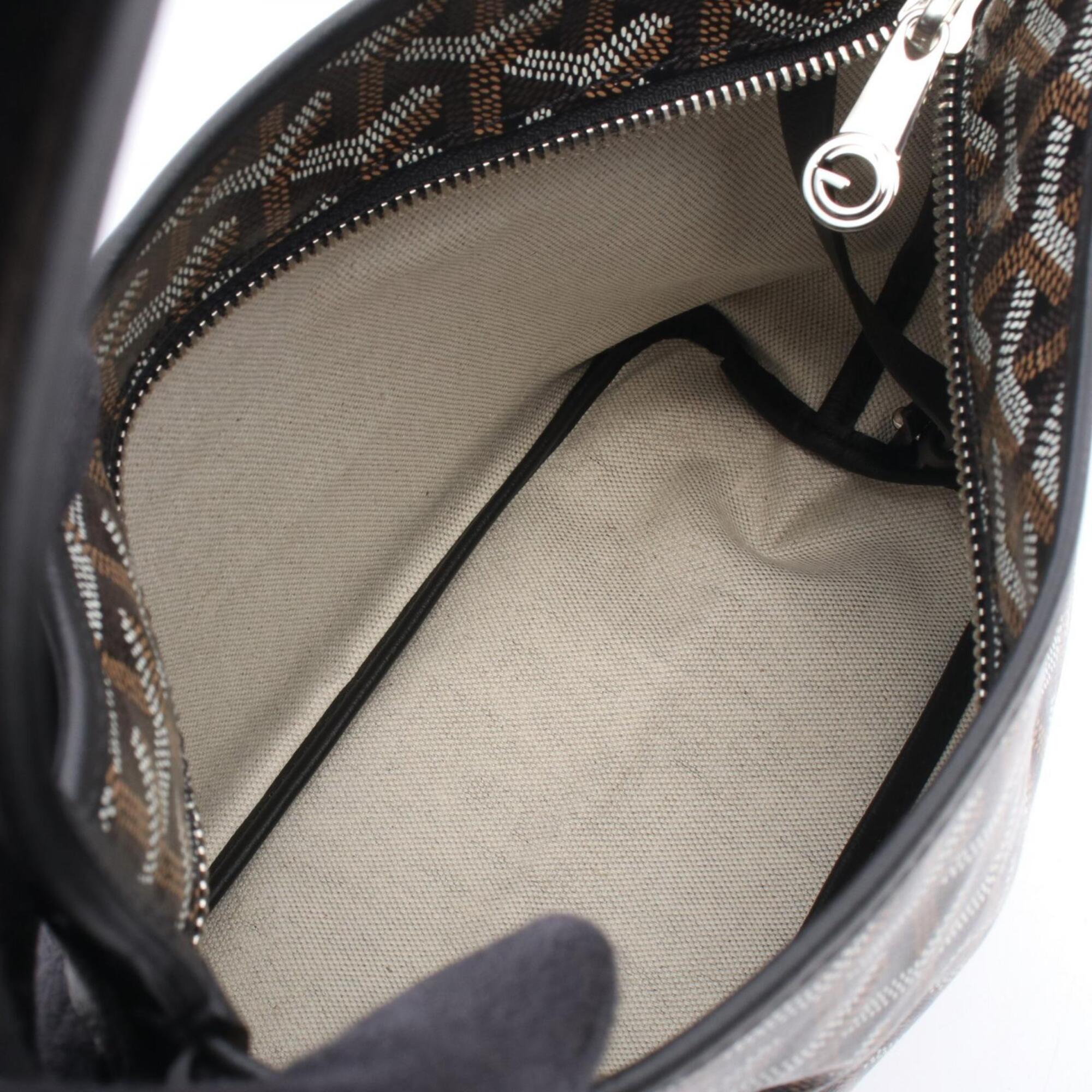Goyard Black Brown White Coated Canvas Leather Handbag Pouch (Pre-Owned)