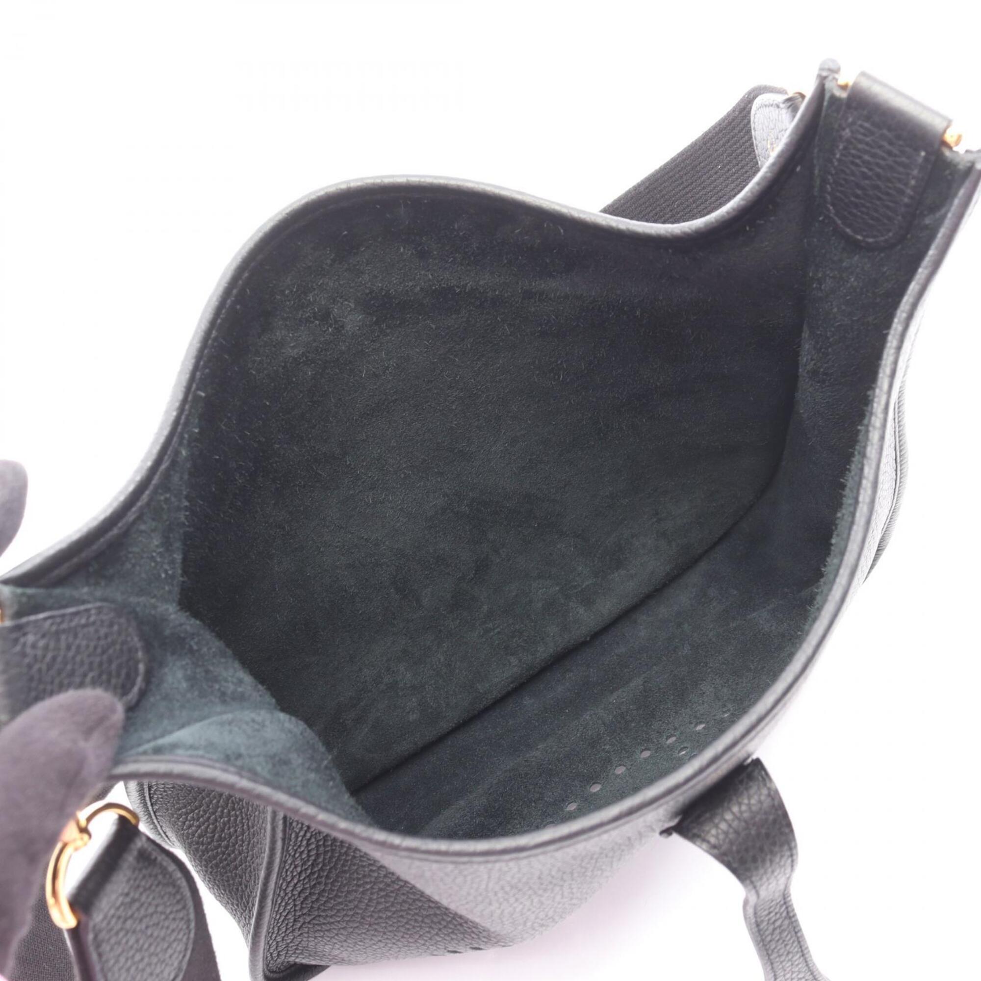 Hermes Black Taurillon Clemence Leather Handbag Shoulder Bag (Pre-Owned)