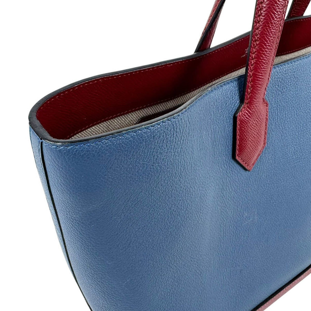Hermes Blue Agate Rouge Grenat Evercalf Leather Epsom Leather Handbag (Pre-Owned)