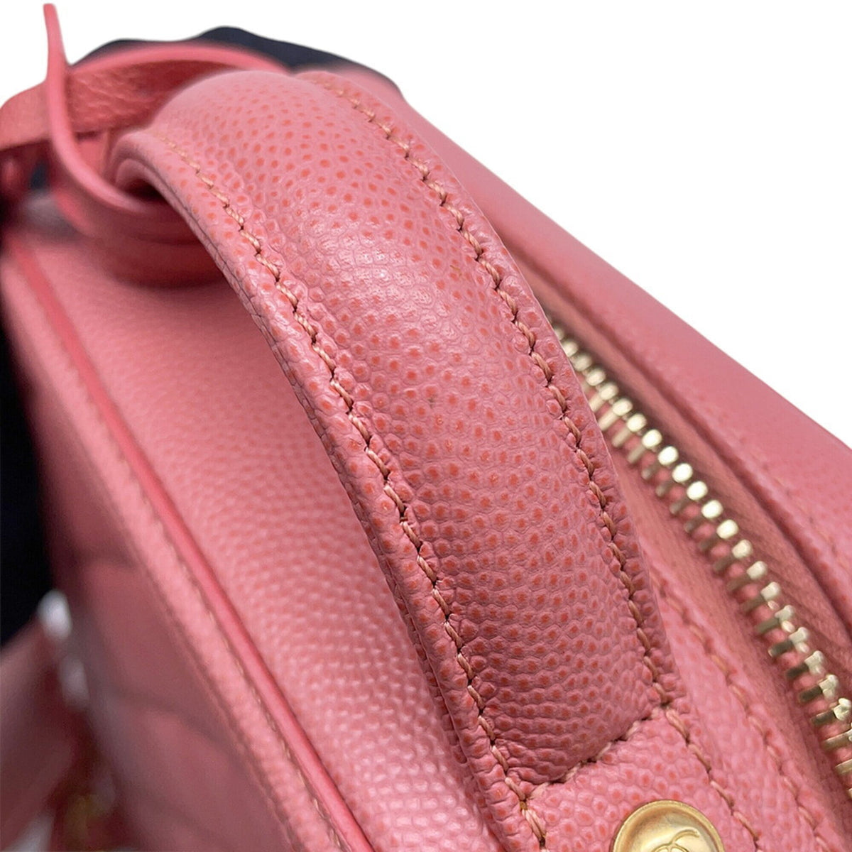 Chanel Pink Grained Calfskin Handbag Shoulder Bag Vanity Bag (Pre-Owned)