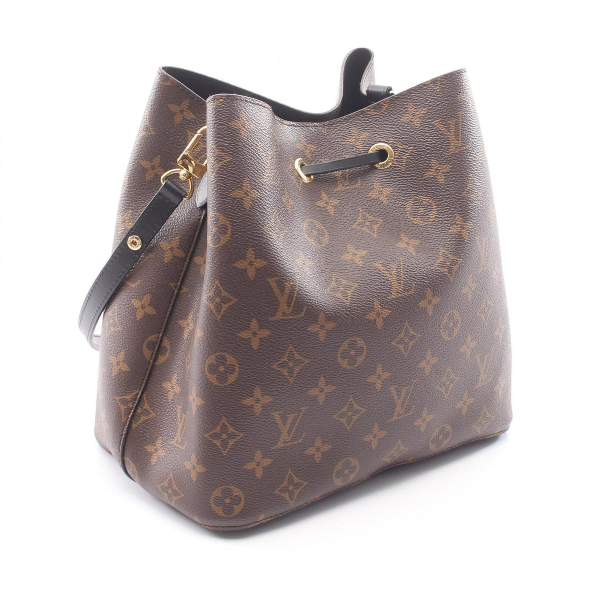 Louis Vuitton Black Brown Noir Coated Canvas Leather Handbag Shoulder Bag (Pre-Owned)
