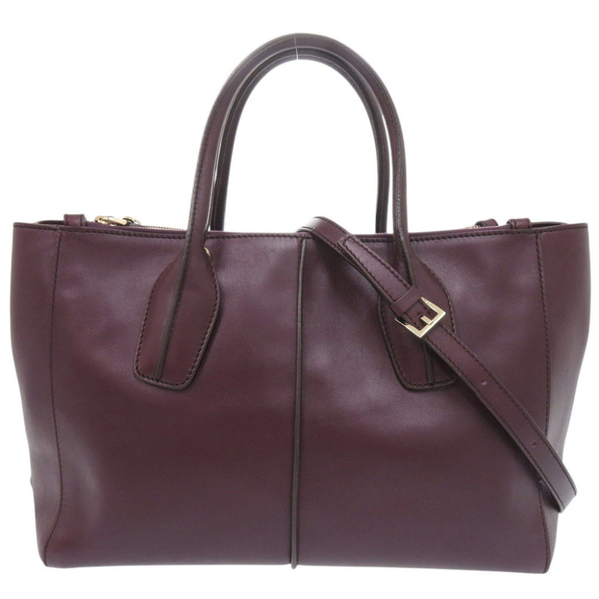 Tod's Purple Leather Handbag Shoulder Bag Tote Bag (Pre-Owned)