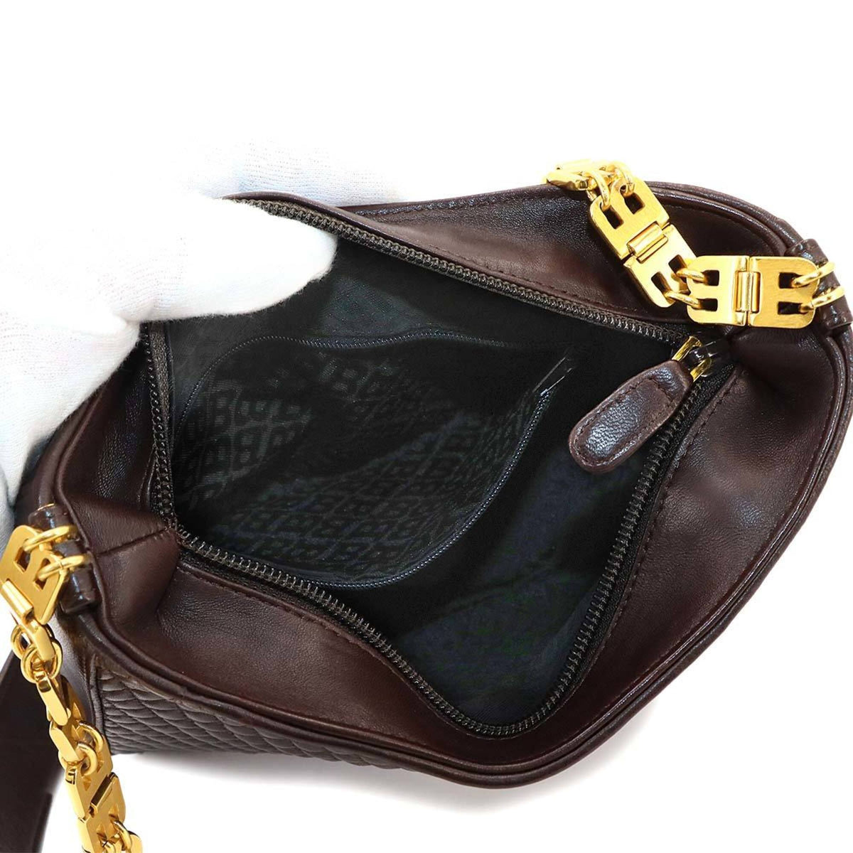 Bally Brown Leather Handbag Shoulder Bag (Pre-Owned)