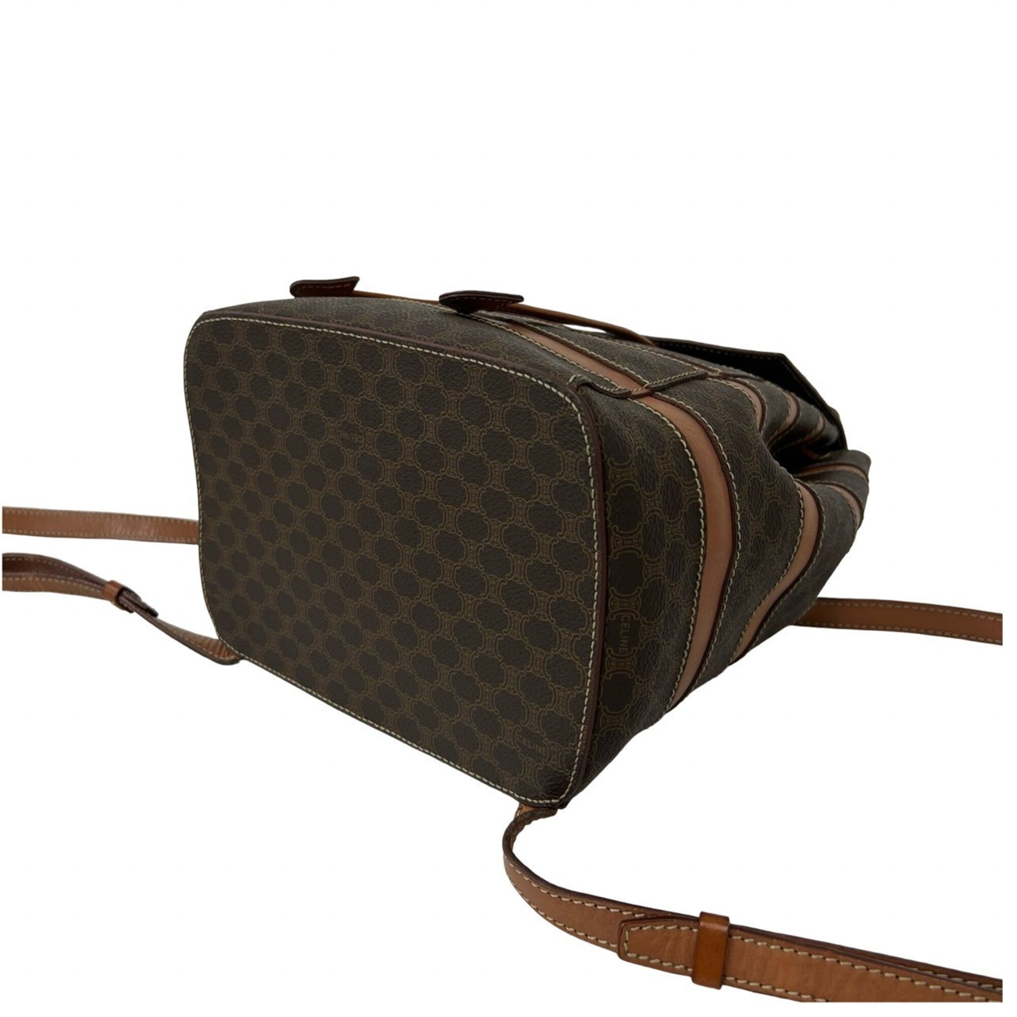 Celine Brown Leather Pvc Backpack (Pre-Owned)