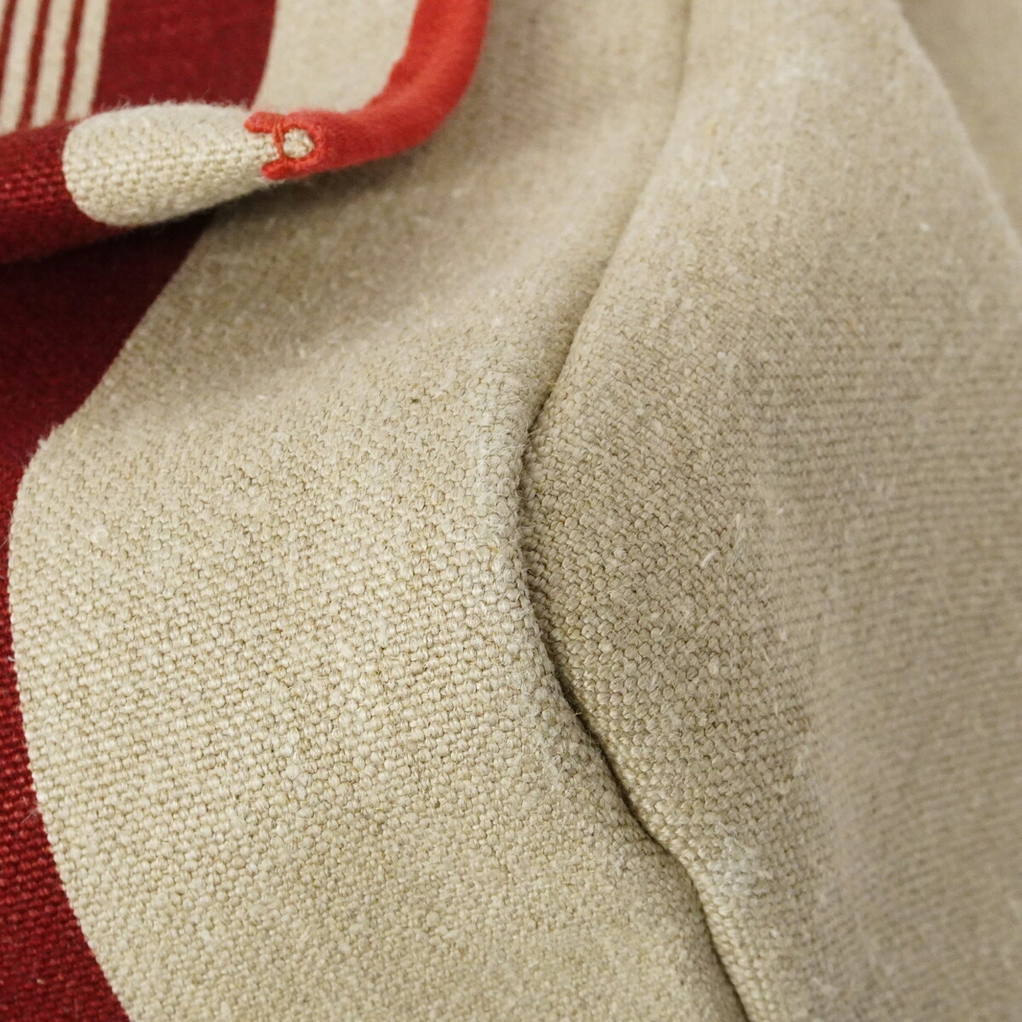 Hermes Red Color Canvas Handbag (Pre-Owned)