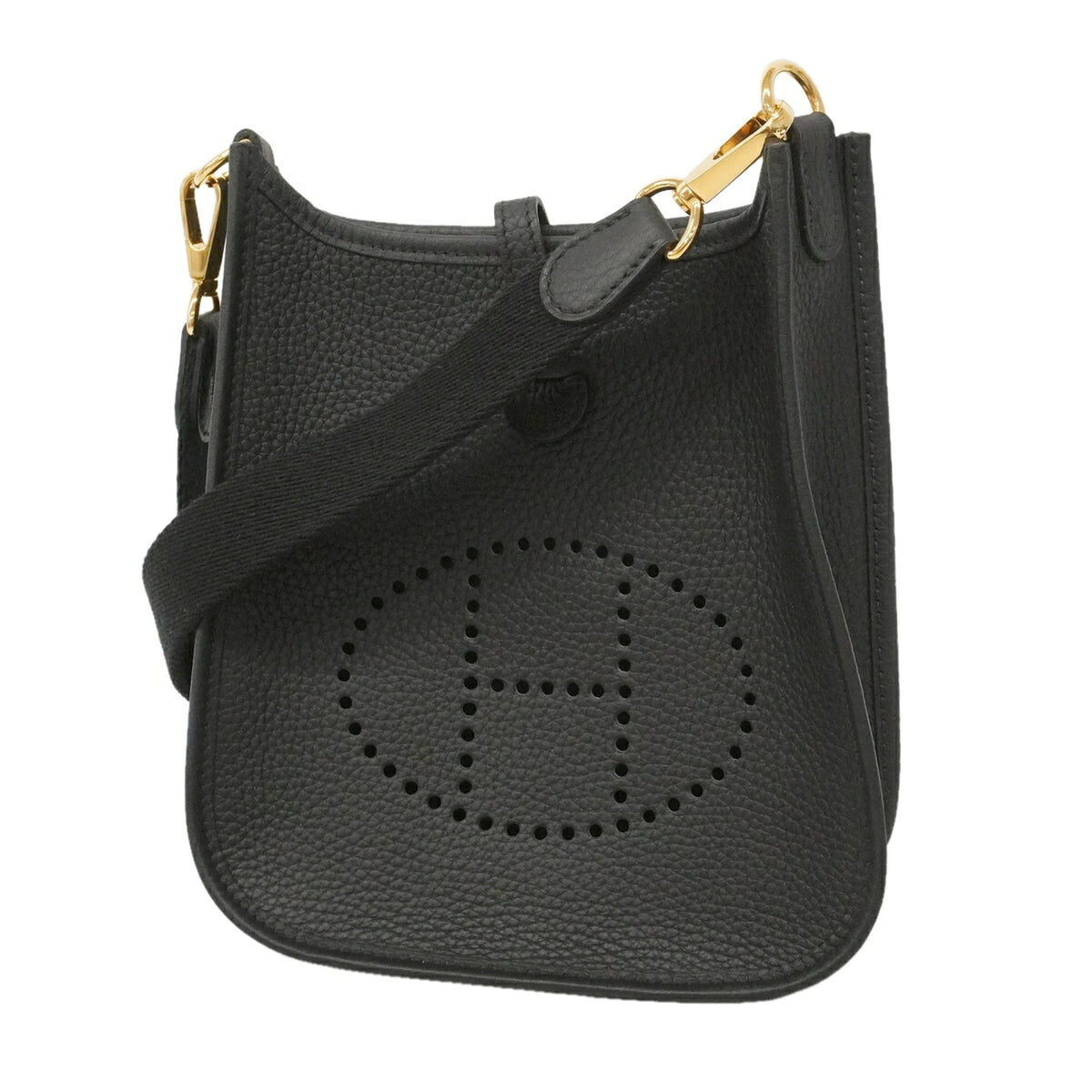 Hermes Black Taurillon Clemence Leather Shoulder Bag (Pre-Owned)