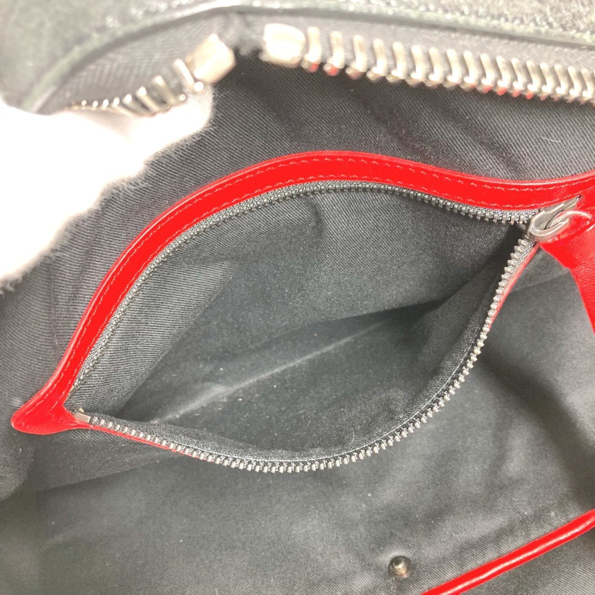 Christian Louboutin Black Red Color Leather Backpack (Pre-Owned)