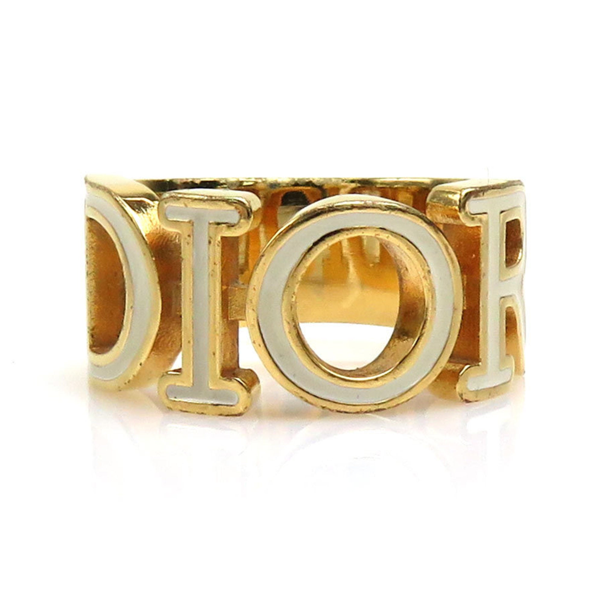 Christian Dior Gold Metal Band Ring (Pre-Owned)