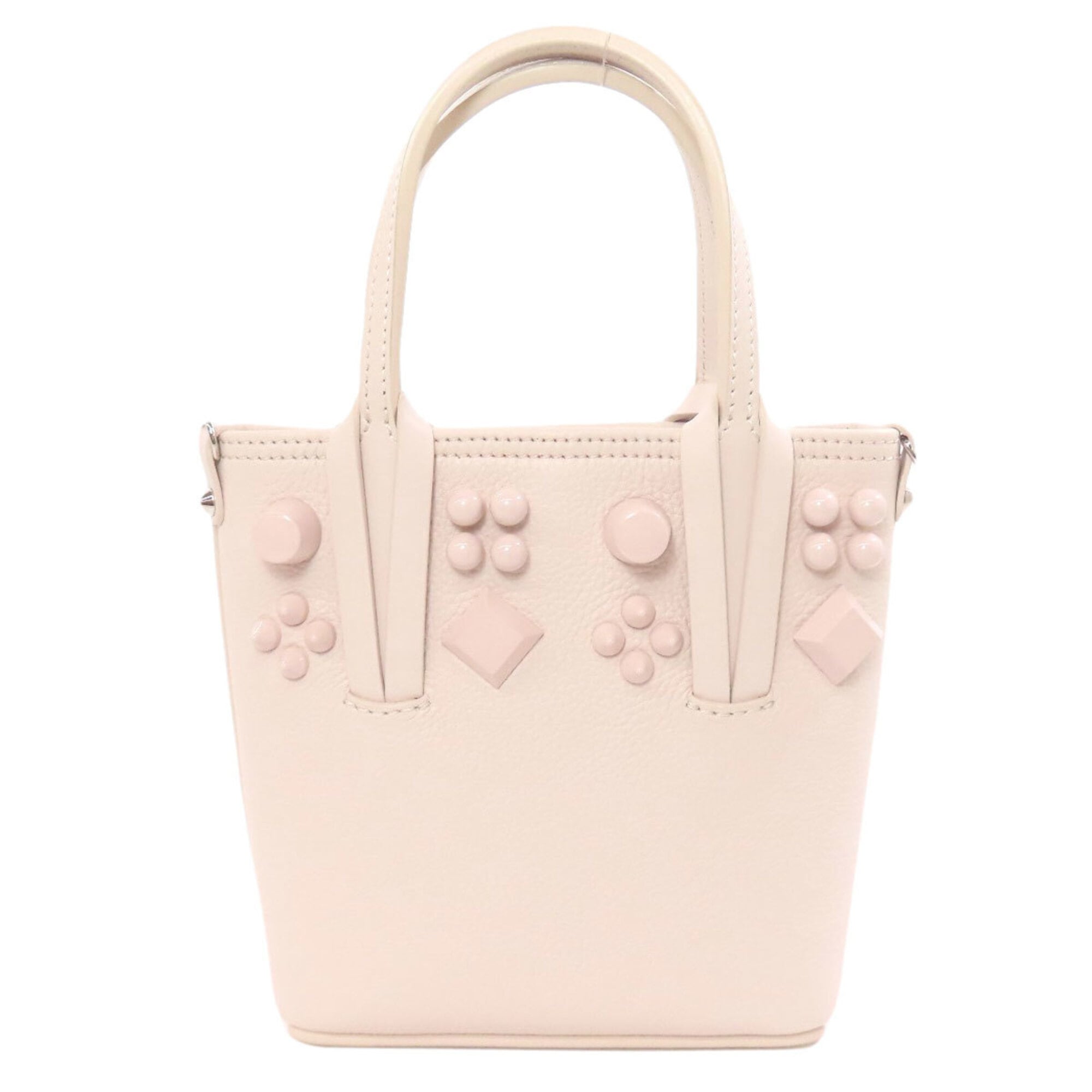 Christian Louboutin Pink Leather Handbag Tote Bag (Pre-Owned)