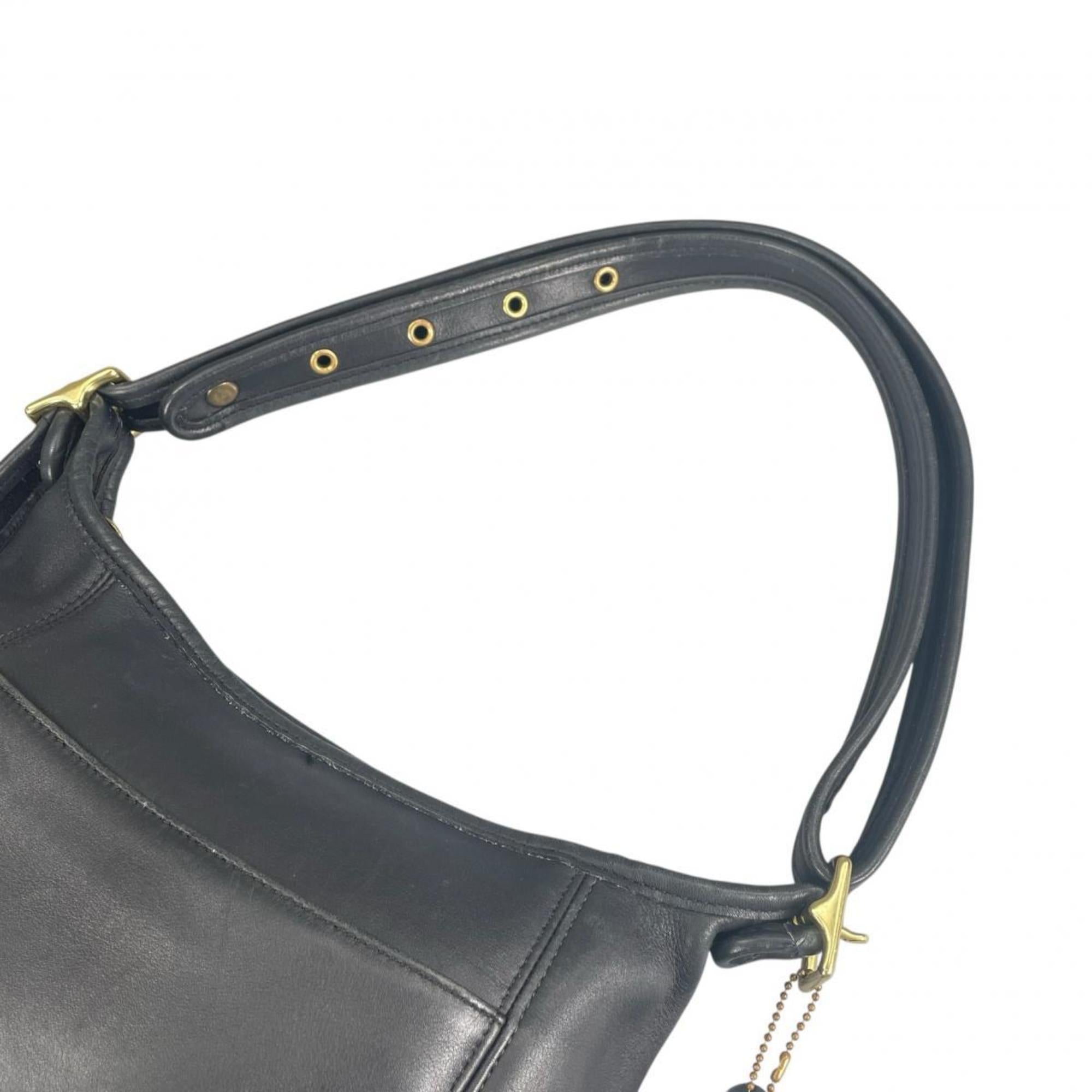 Coach Black Leather Handbag Shoulder Bag (Pre-Owned)