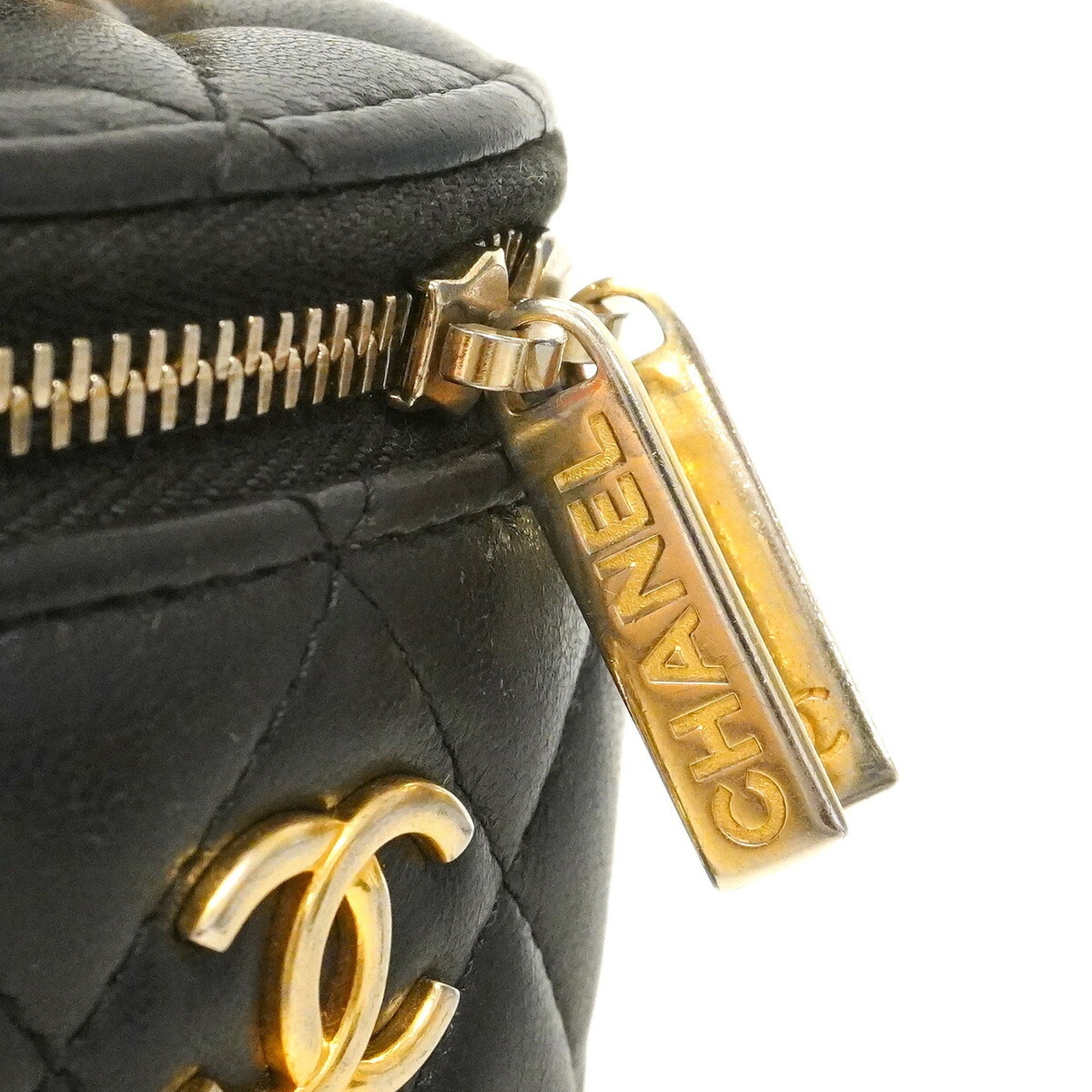 Chanel Black Leather Vanity Bag (Pre-Owned)