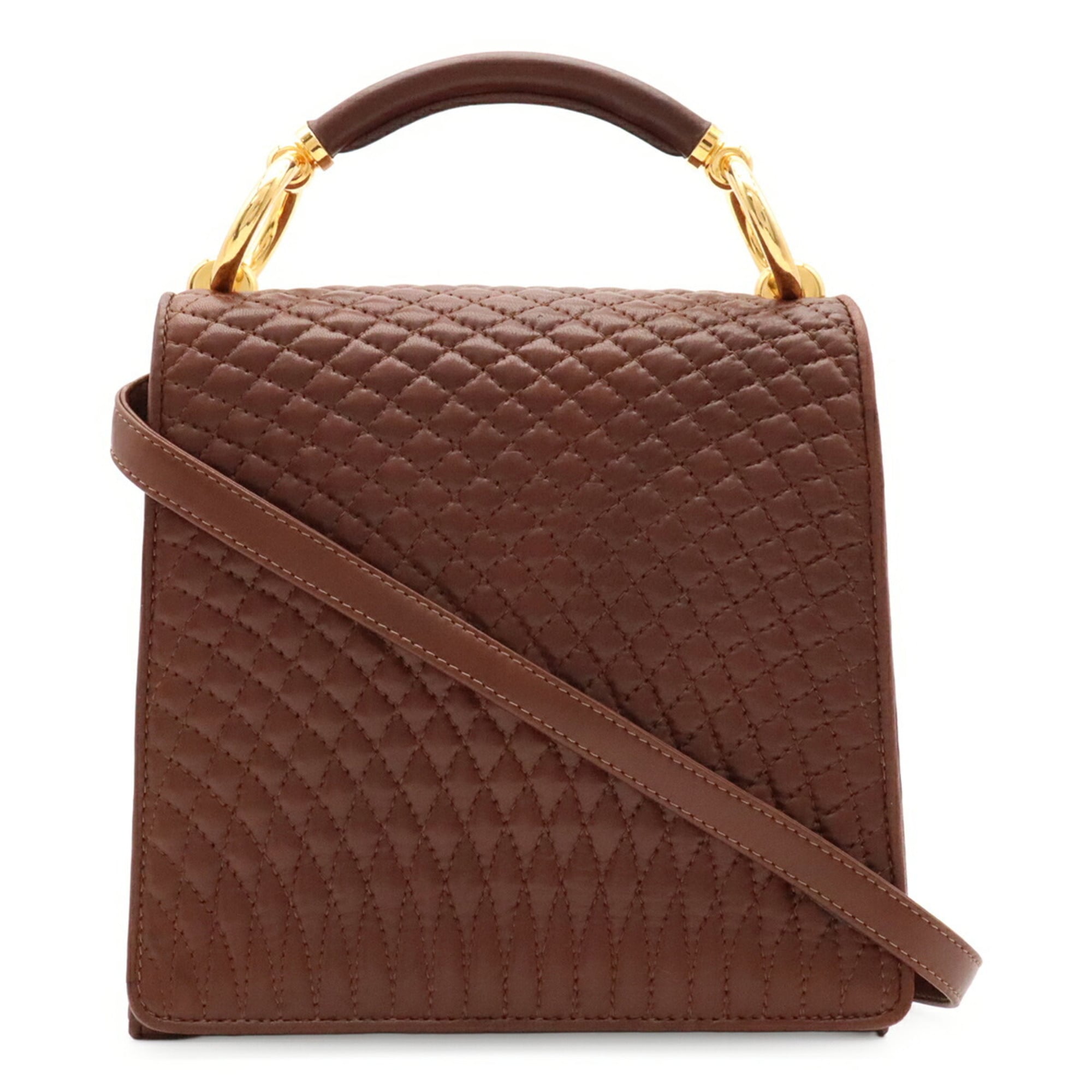 Bally Brown Leather Handbag Pochette Shoulder Bag (Pre-Owned)