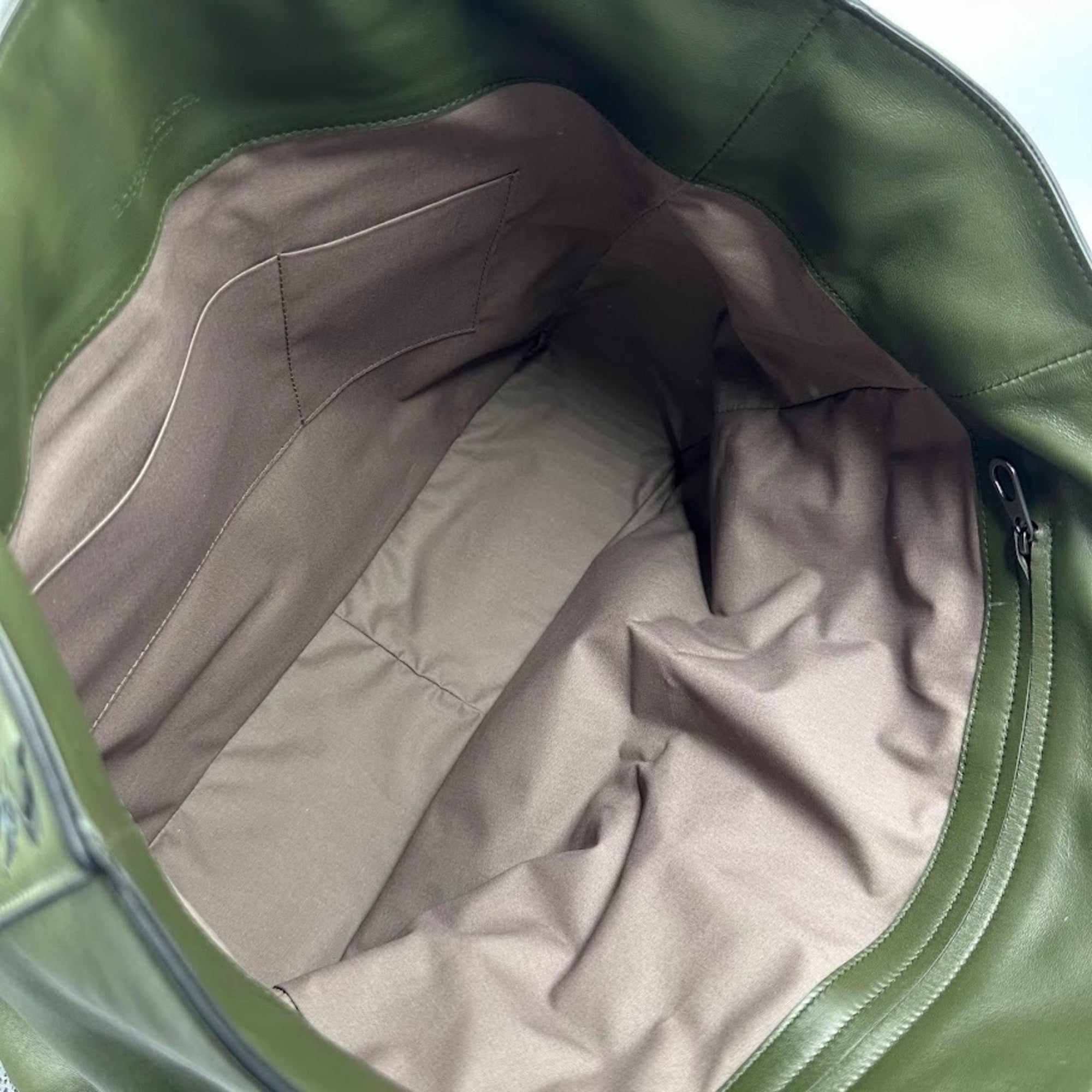 Bottega Veneta Khaki Leather Tote Bag (Pre-Owned)