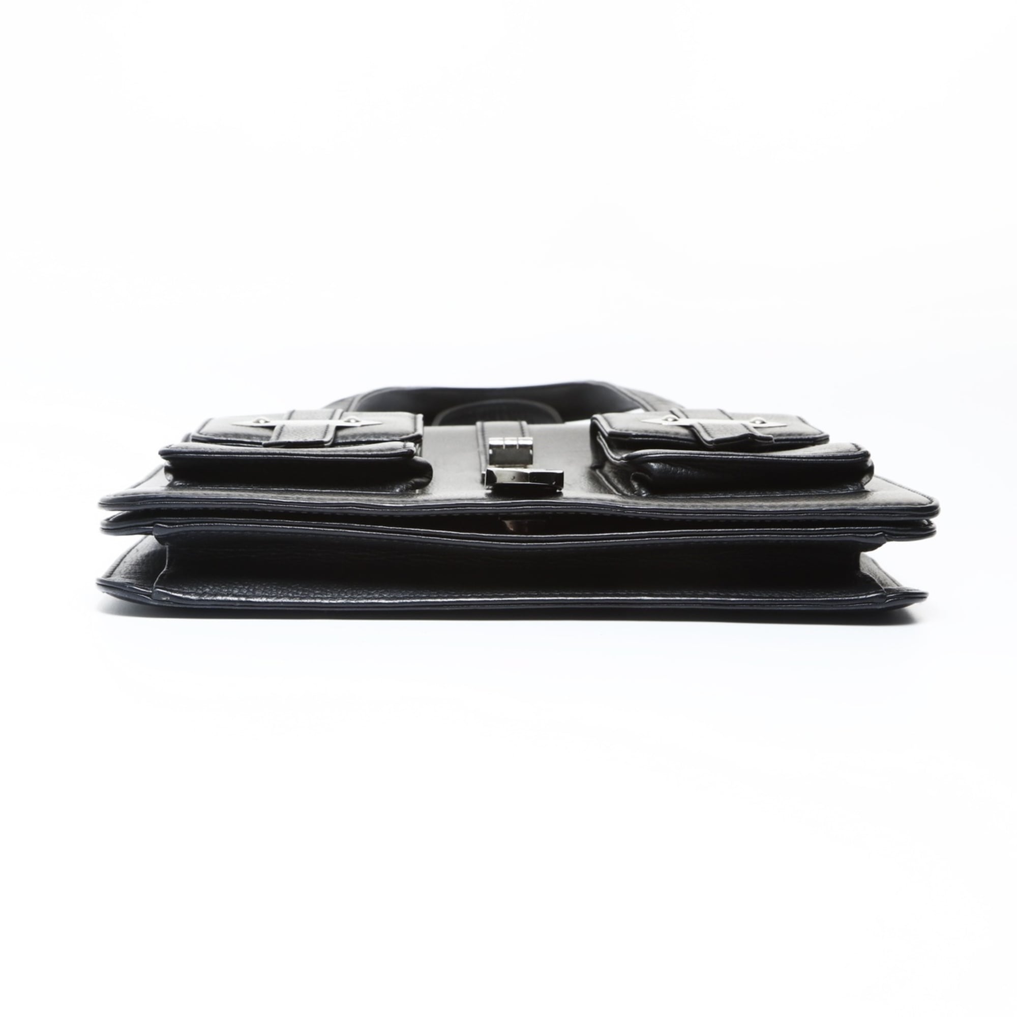 Chanel 2.55 Black Leather Shoulder Bag (Pre-Owned)