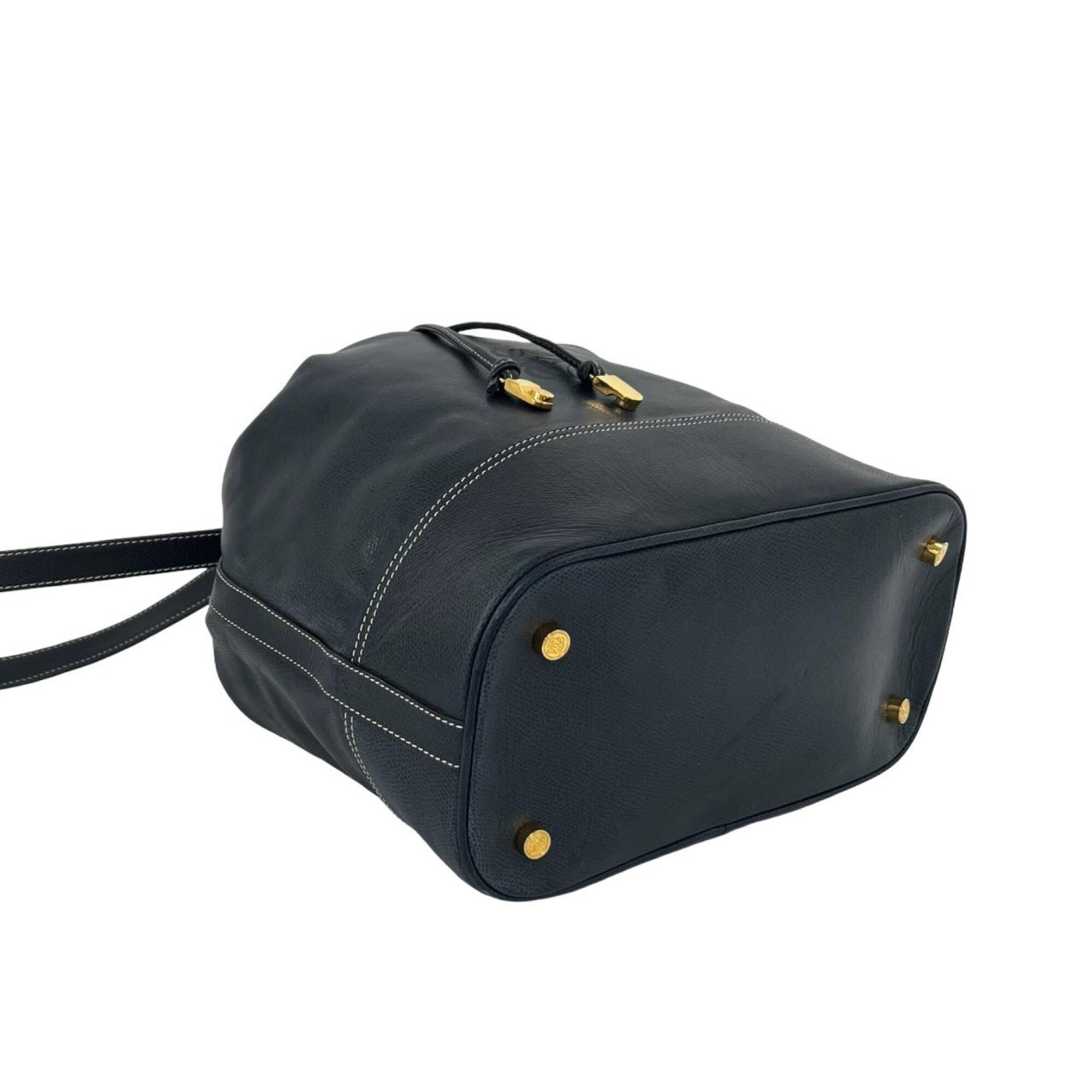 Loewe Navy Leather Crossbody Bag Shoulder Bag (Pre-Owned)