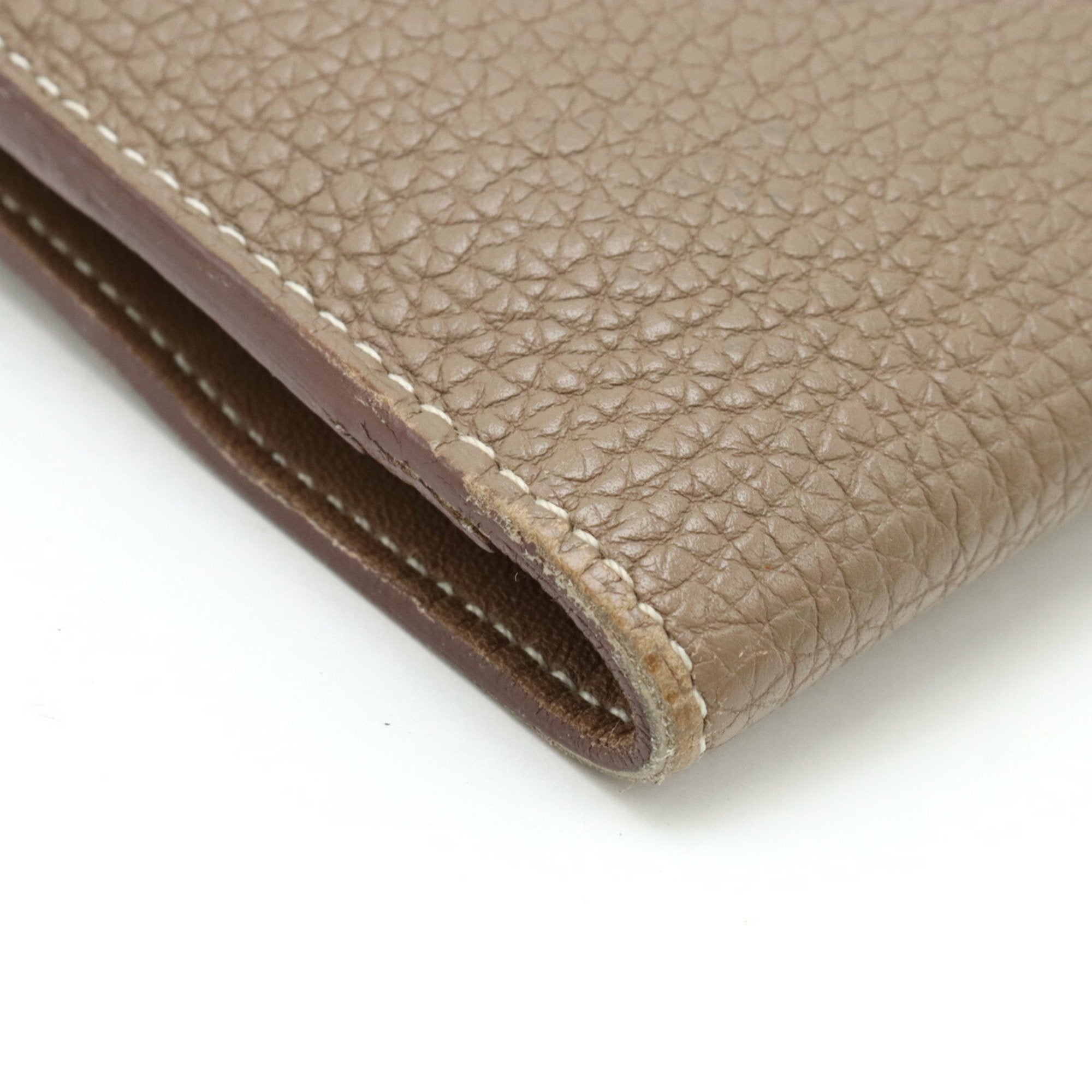 Hermes Dogon Duo Etoupe Gray Togo Leather Long Wallet (Bi-Fold) (Pre-Owned)