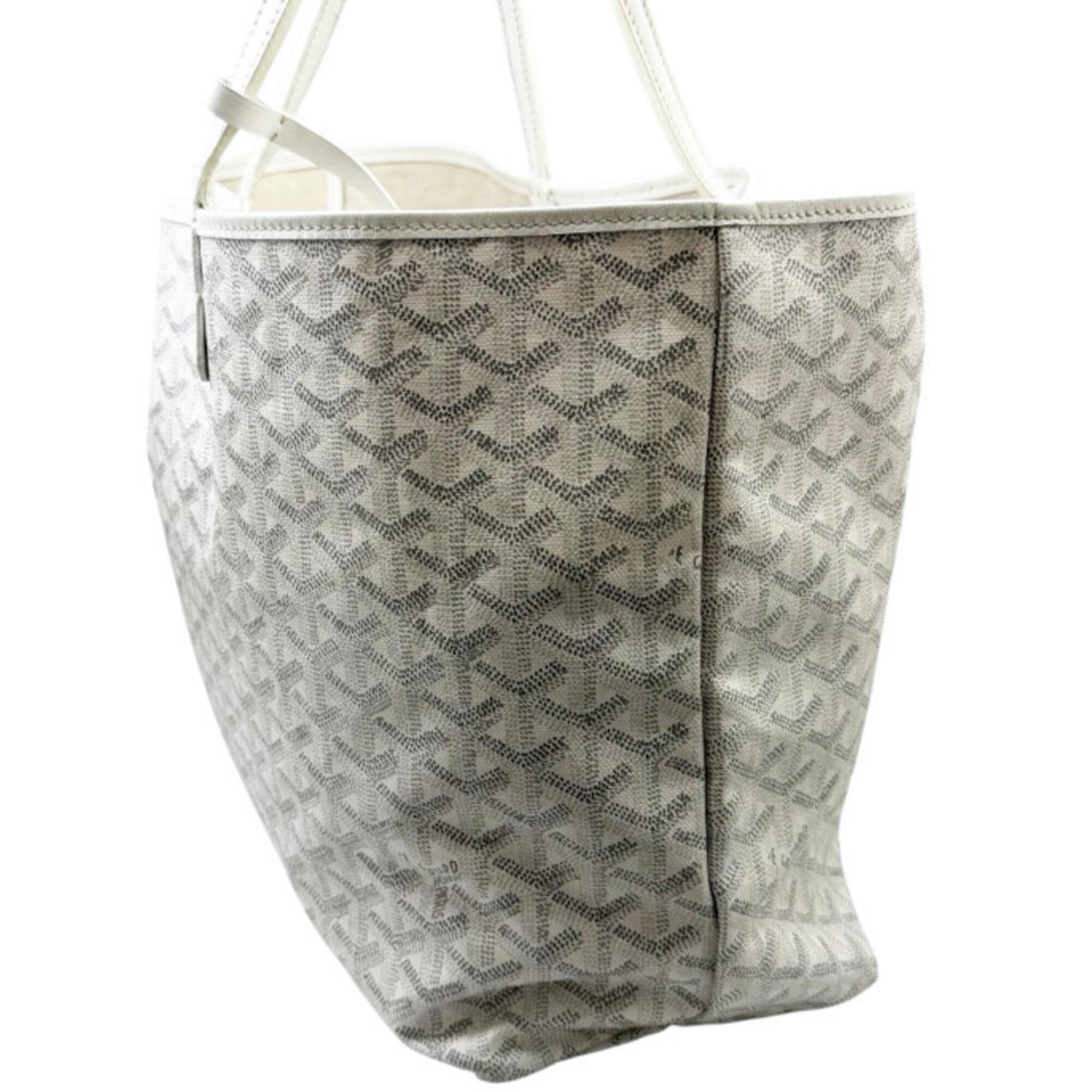 Goyard White Coated Canvas Leather Shoulder Bag Tote Bag (Pre-Owned)