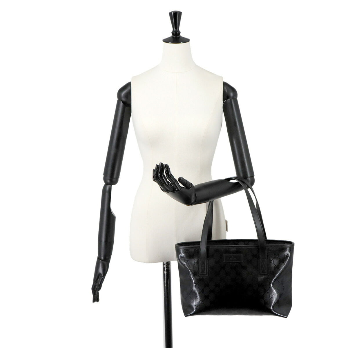 Gucci Black Pvc Leather Handbag Tote Bag (Pre-Owned)