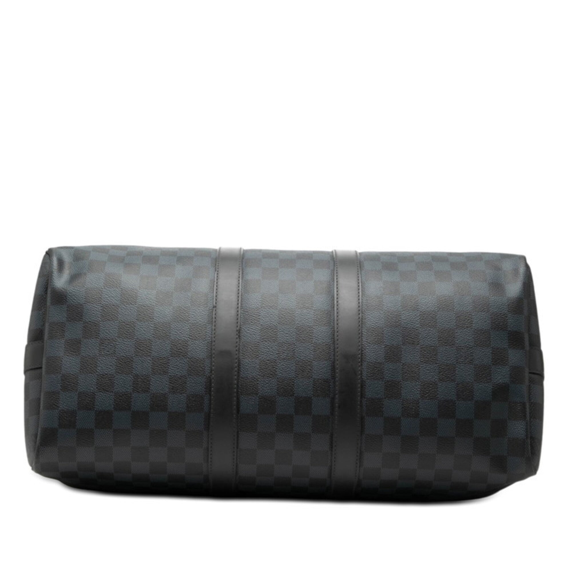 Louis Vuitton Navy Pvc Leather Boston Bag (Pre-Owned)