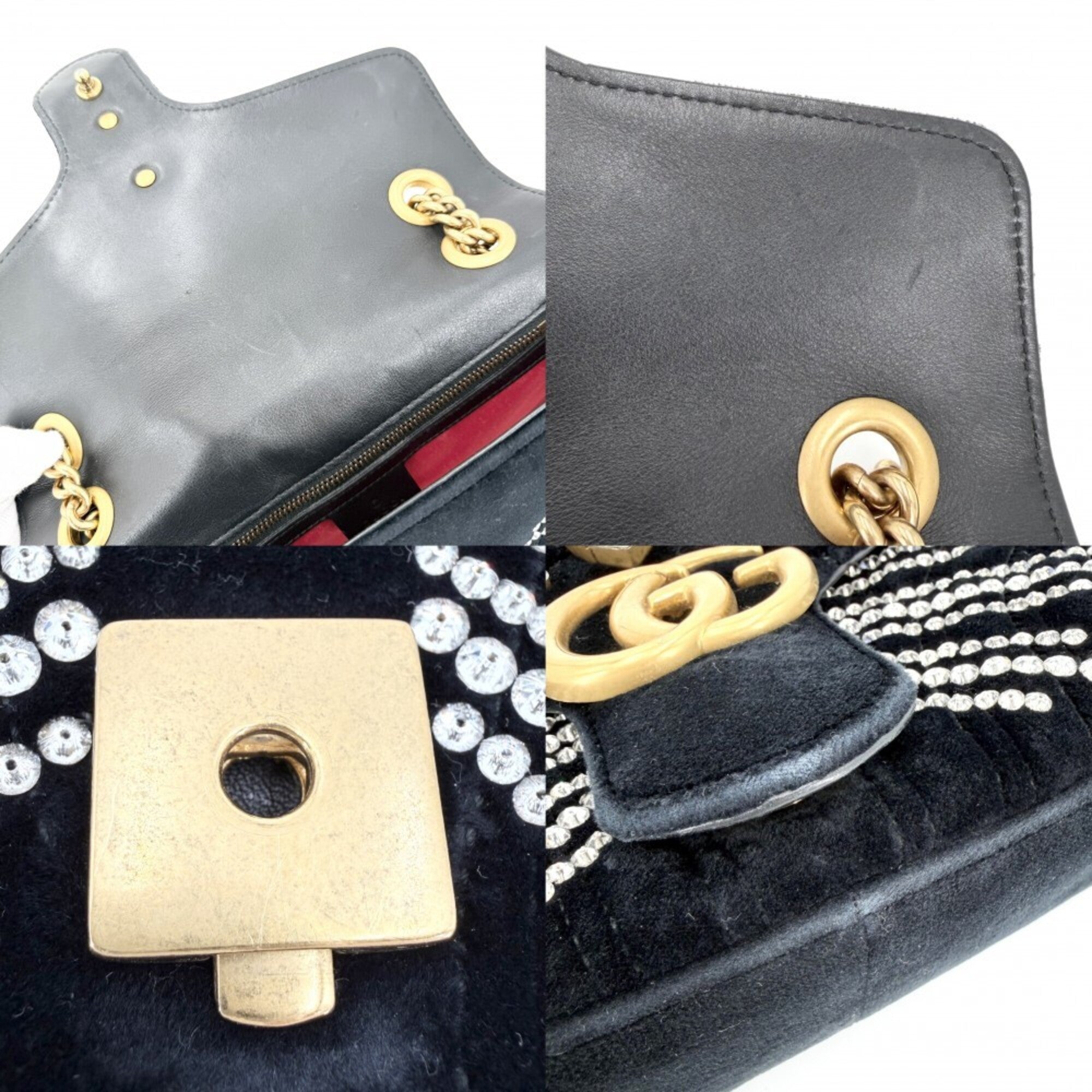 Gucci Black Velvet Shoulder Bag (Pre-Owned)