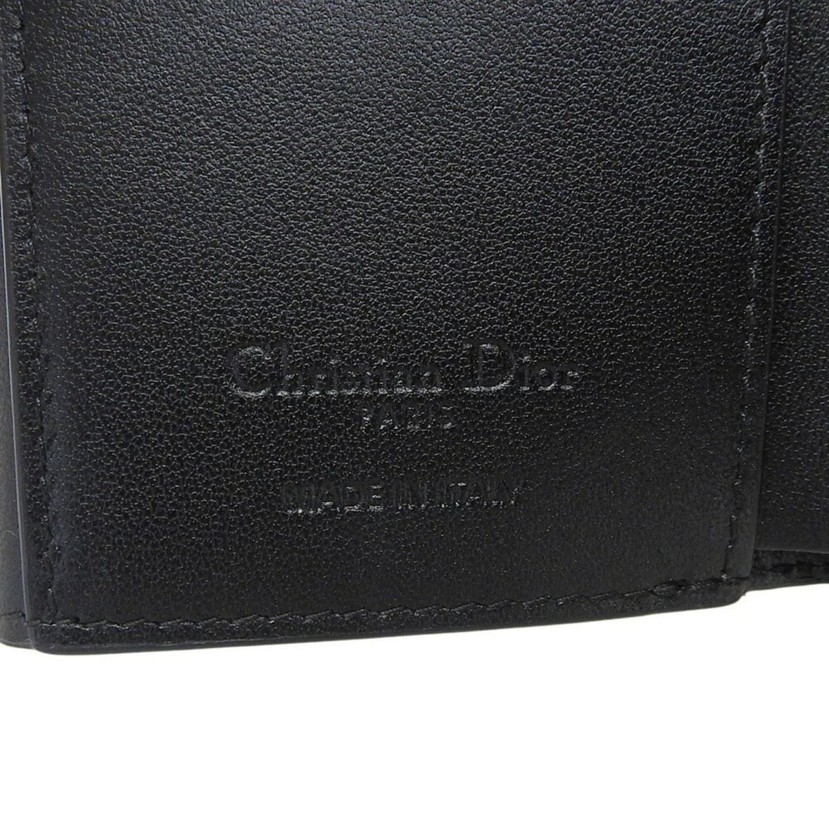 Christian Dior Black Leather Wallet (Tri-Fold) (Pre-Owned)