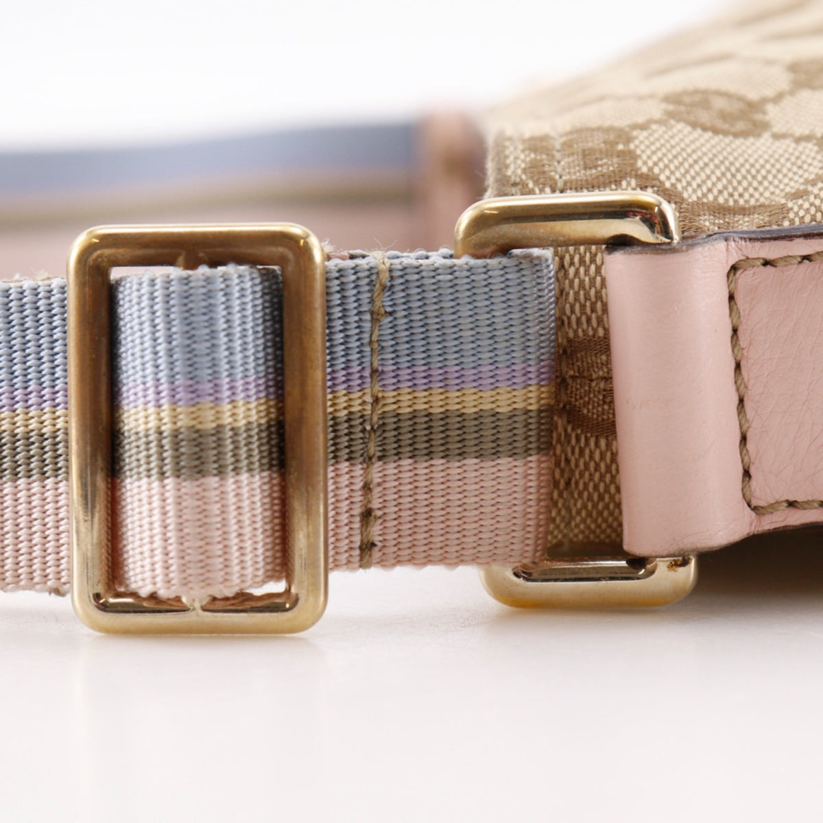 Gucci Gg Canvas Brown Pink Gg Canvas Shoulder Bag (Pre-Owned)