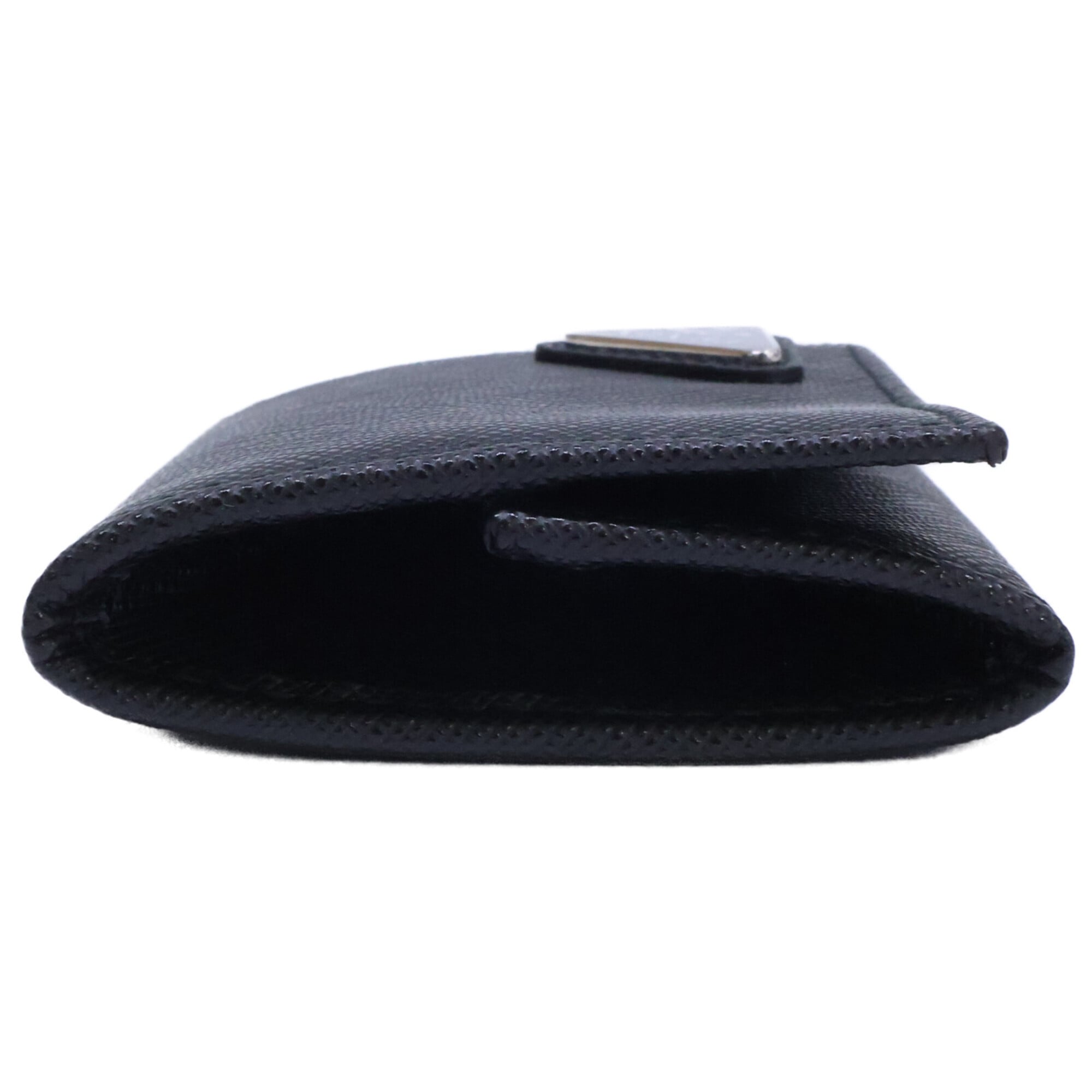 Prada Black Leather Coin Purse/Coin Case (Pre-Owned)