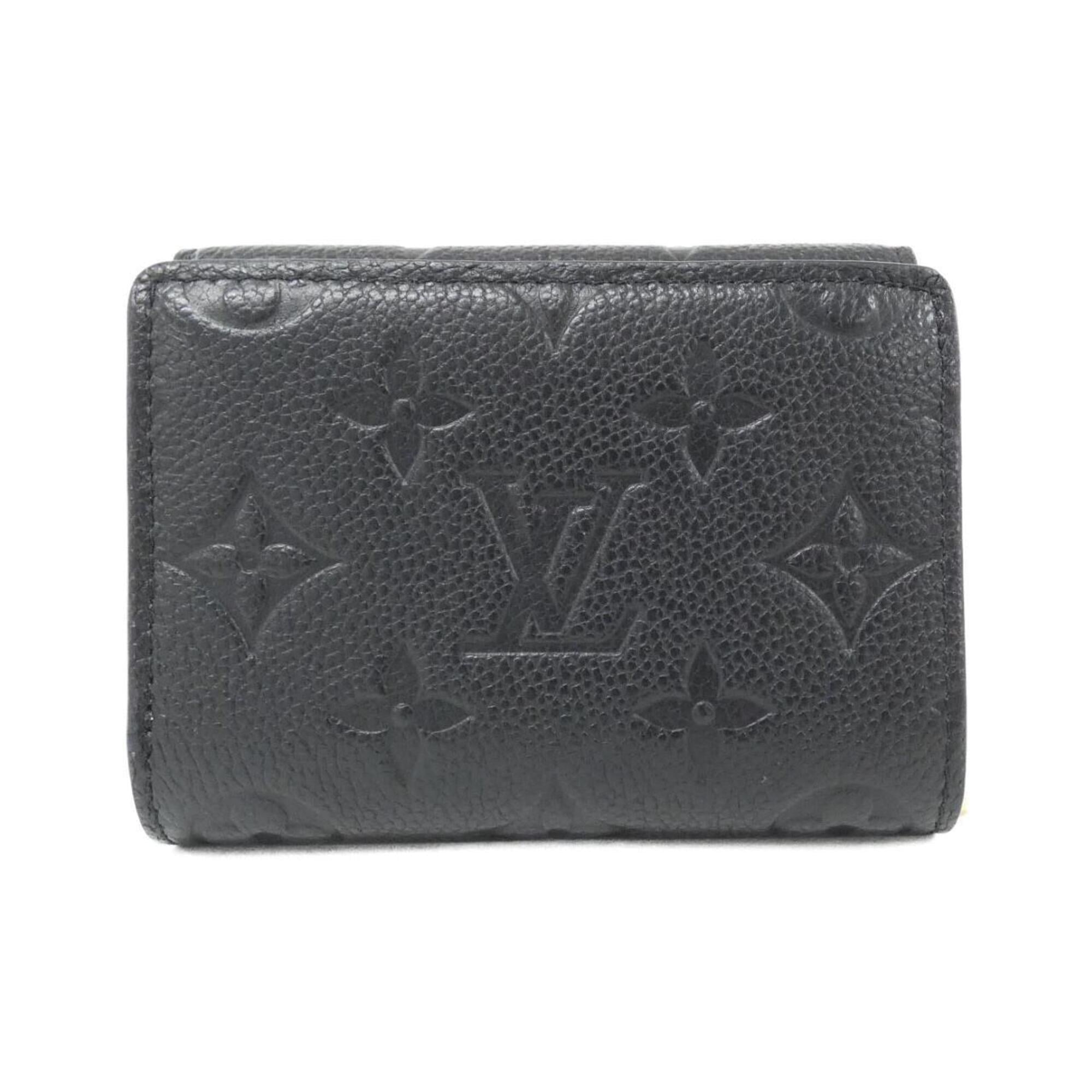 Louis Vuitton Black Leather Wallet (Tri-Fold) (Pre-Owned)
