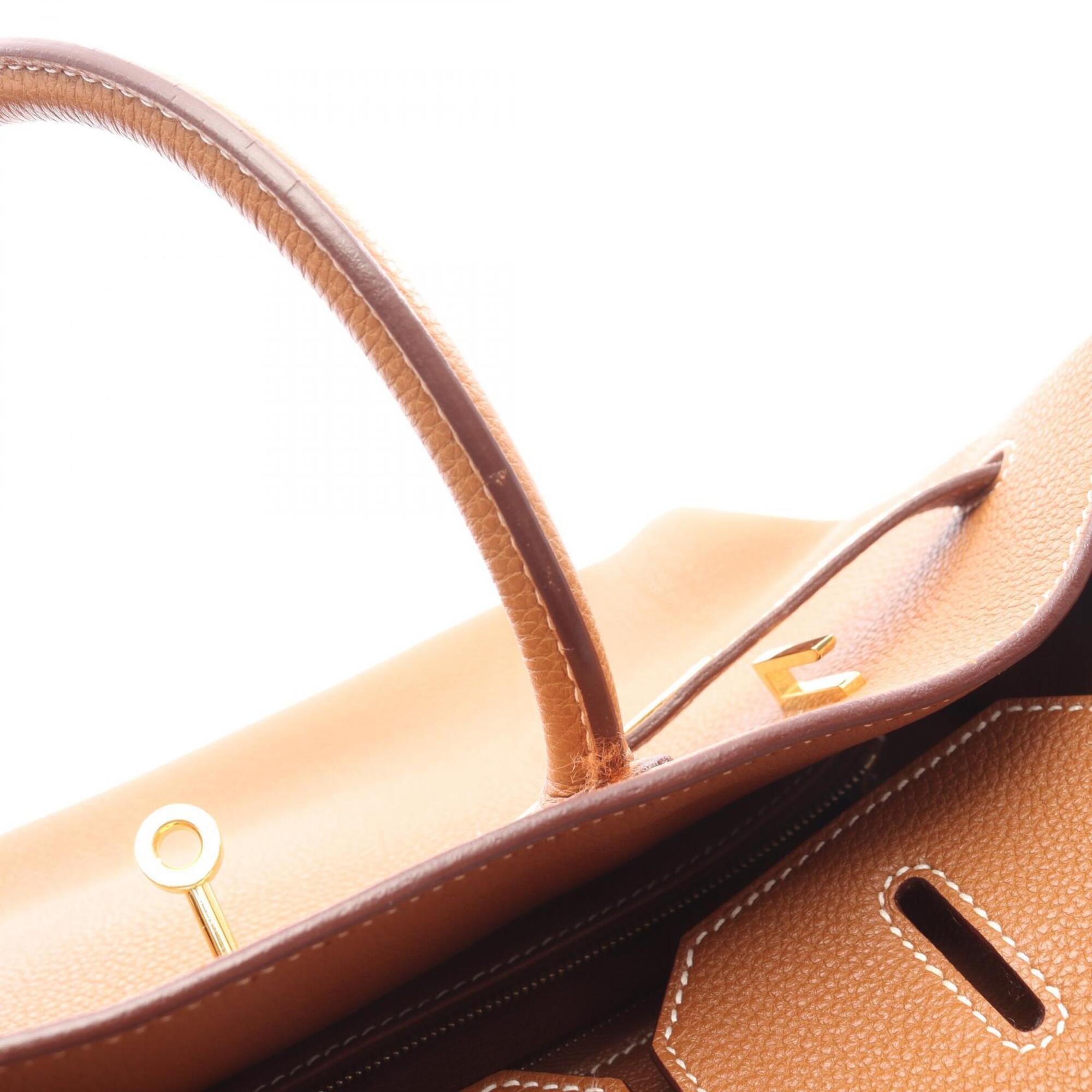 Hermes Brown Togo Leather Handbag (Pre-Owned)