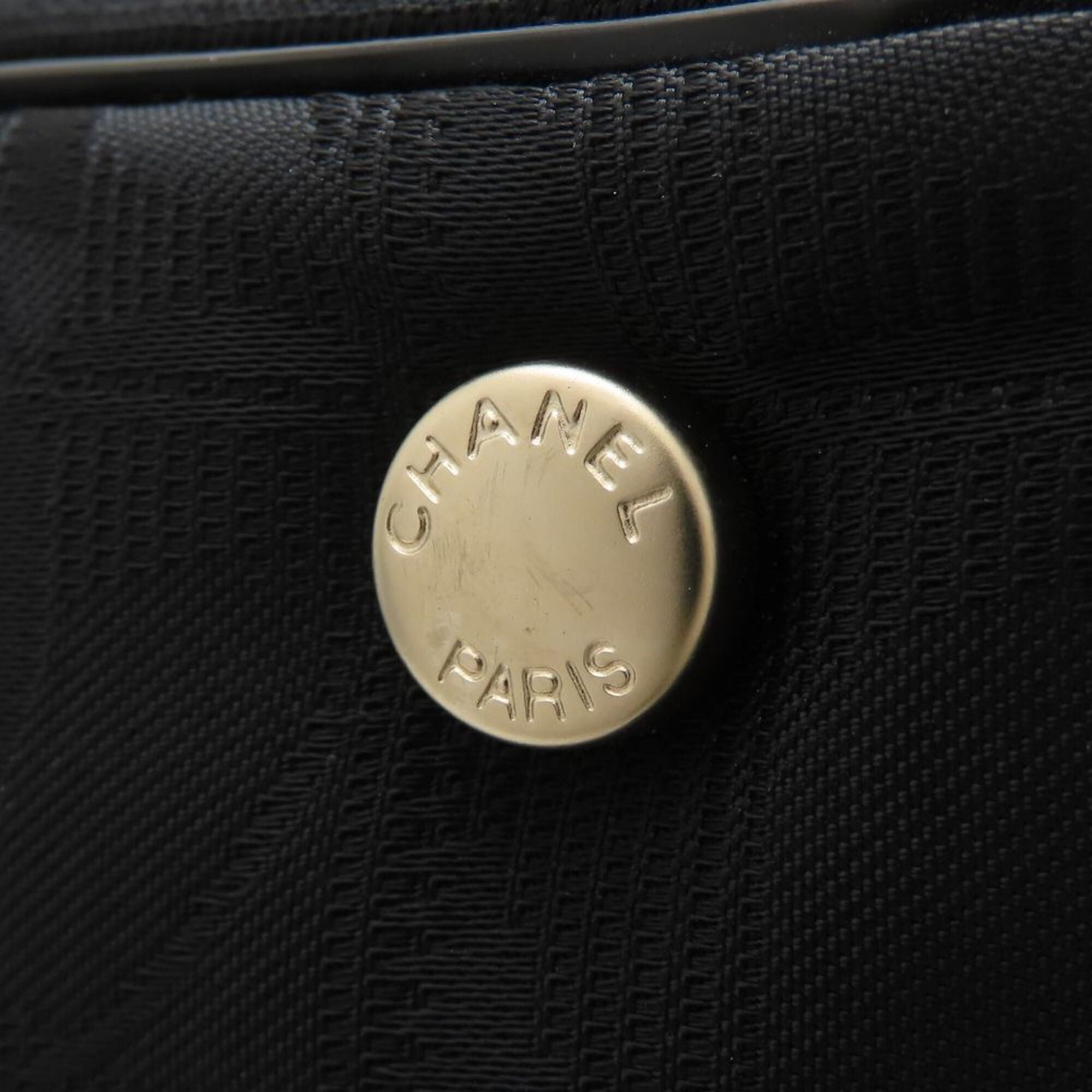 Chanel Black Nylon Leather Tote Bag (Pre-Owned)
