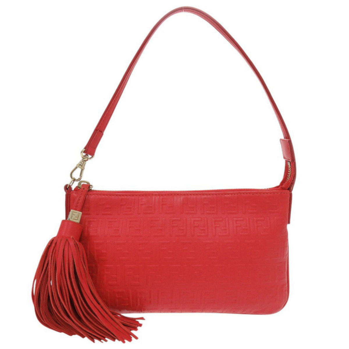 Fendi Red Color Leather Handbag (Pre-Owned)