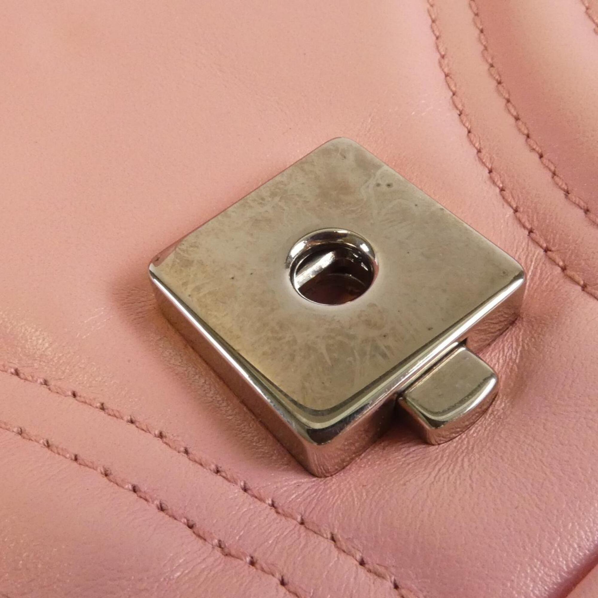 Gucci Pink Leather Shoulder Bag (Pre-Owned)