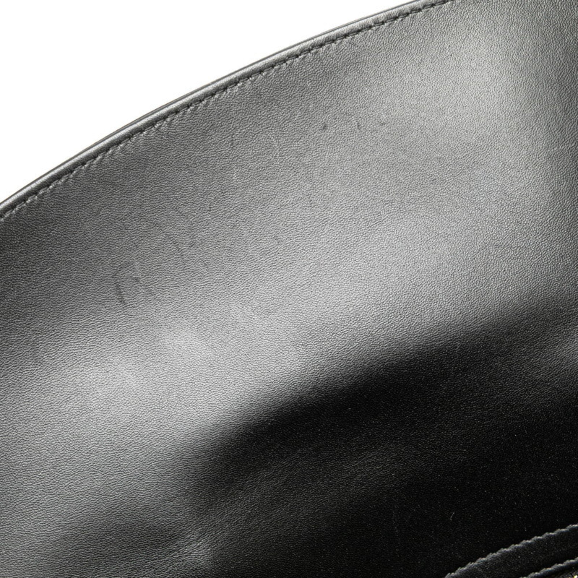 Christian Dior Black Leather Handbag Shoulder Bag (Pre-Owned)