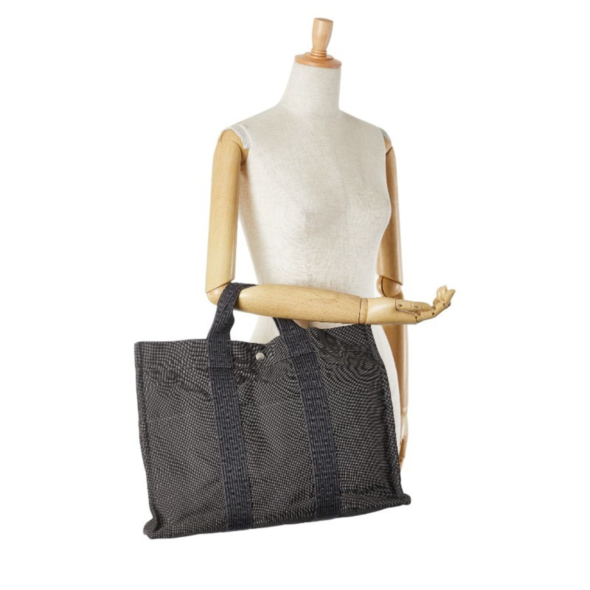 Hermes Gray Canvas Tote Bag (Pre-Owned)