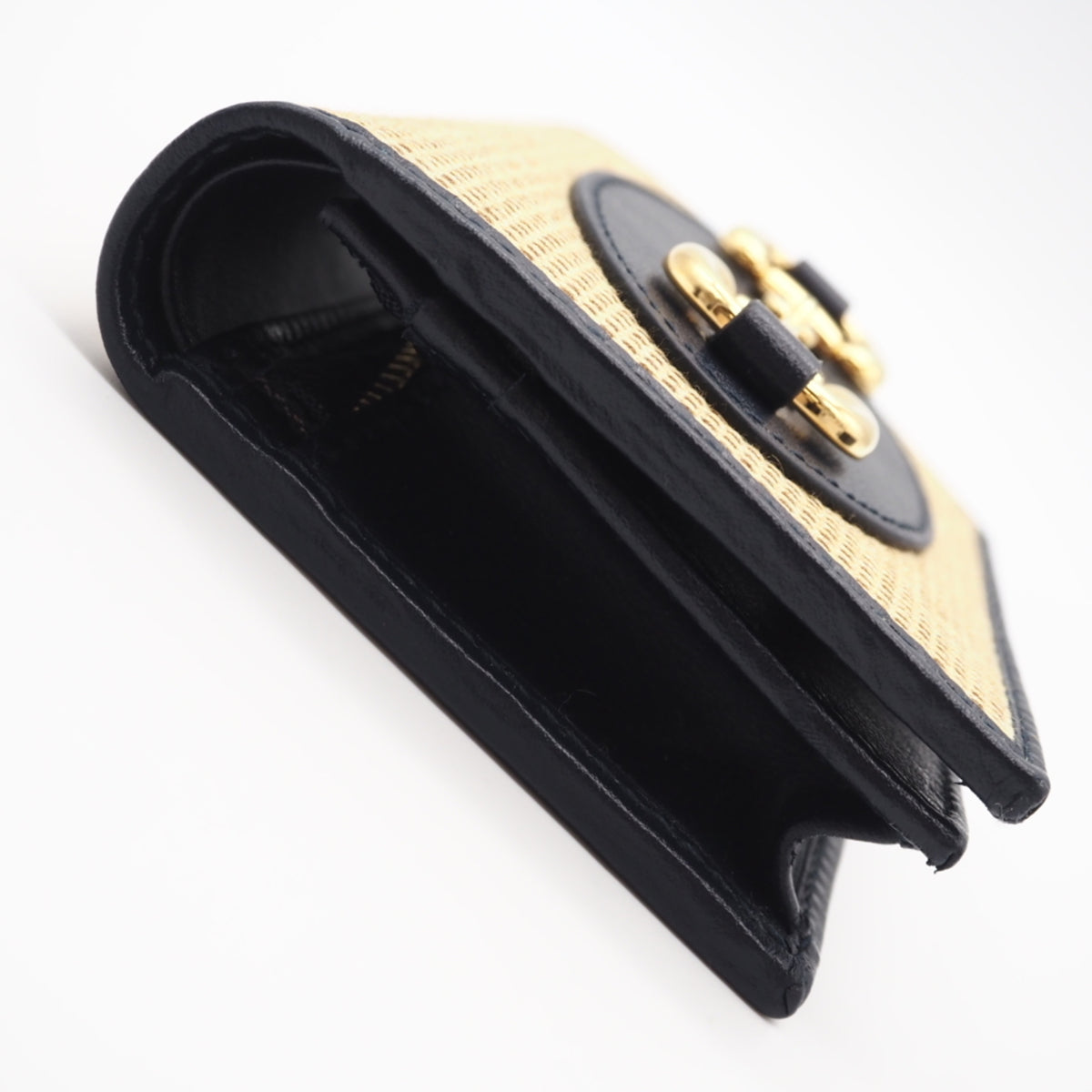 Gucci Beige Black Canvas Wallet (Bi-Fold) (Pre-Owned)