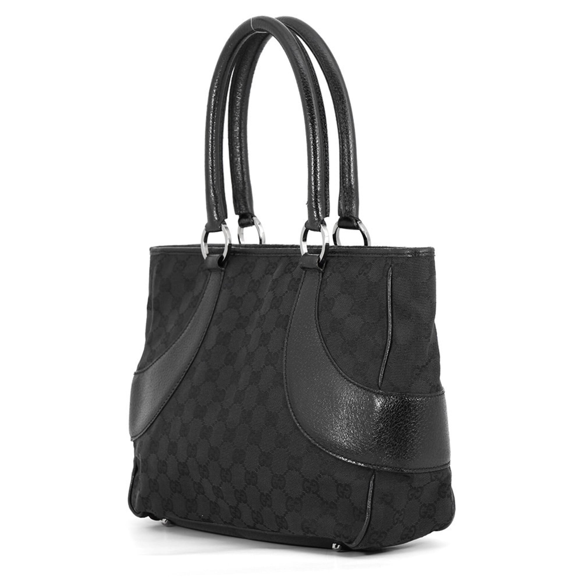 Gucci Black Gg Canvas Handbag Tote Bag (Pre-Owned)