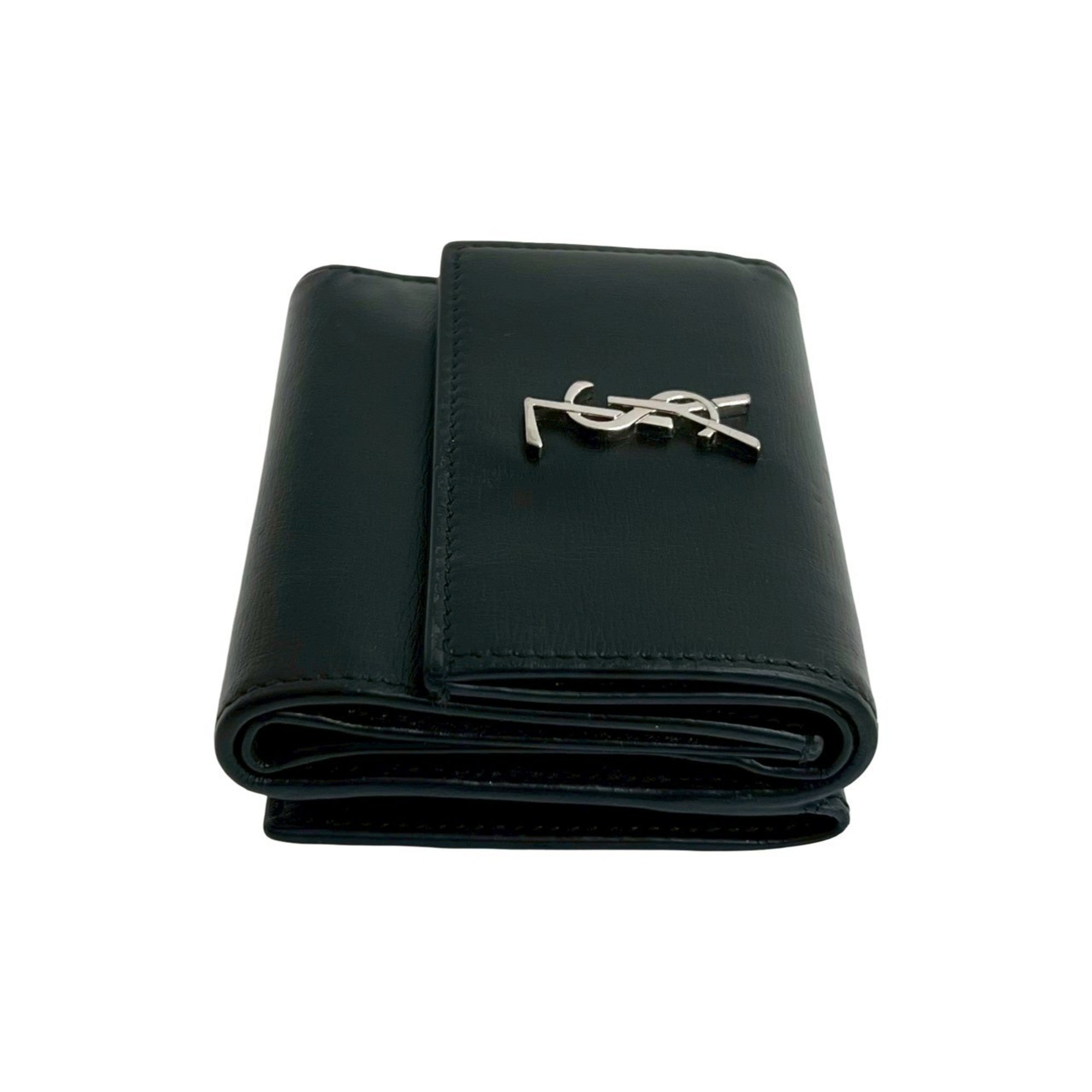 Saint Laurent Black Leather Wallet (Tri-Fold) (Pre-Owned)