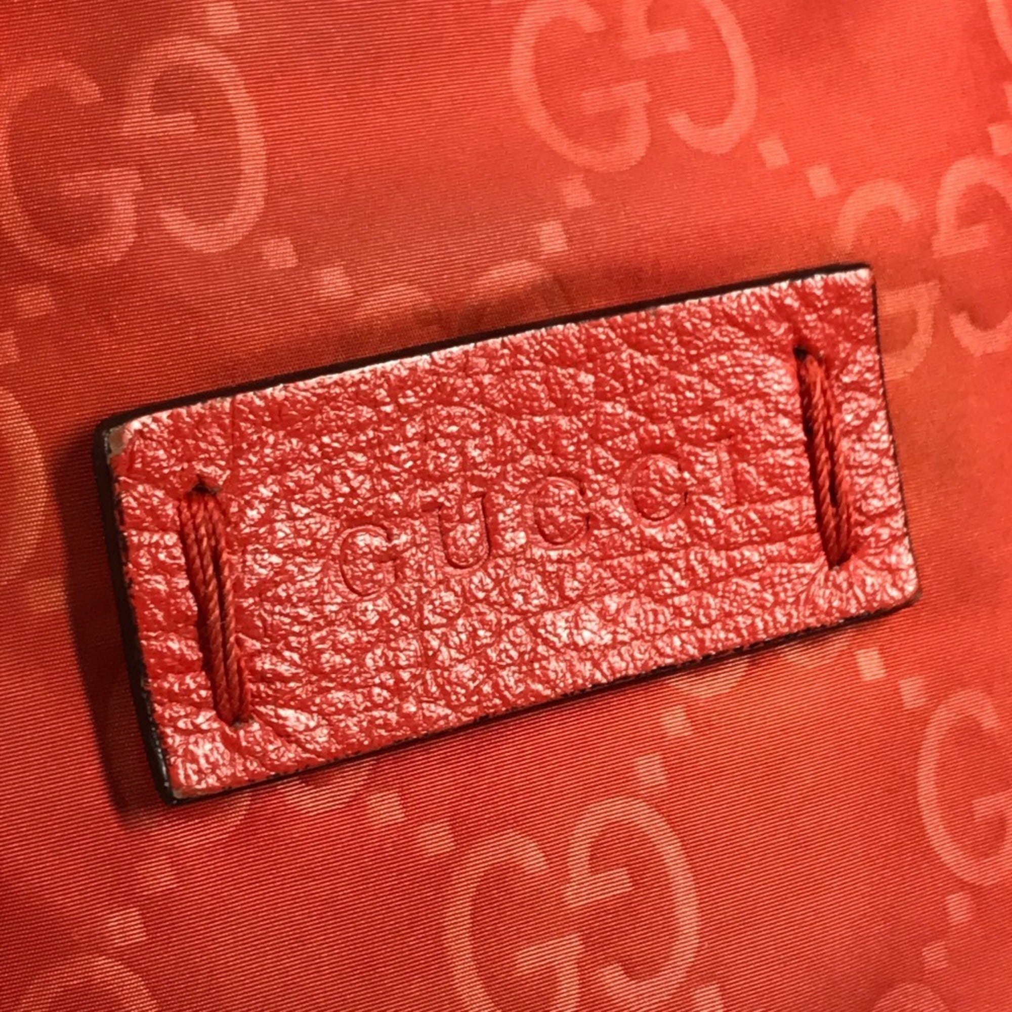 Gucci Orange Nylon Handbag Shoulder Bag Tote Bag (Pre-Owned)
